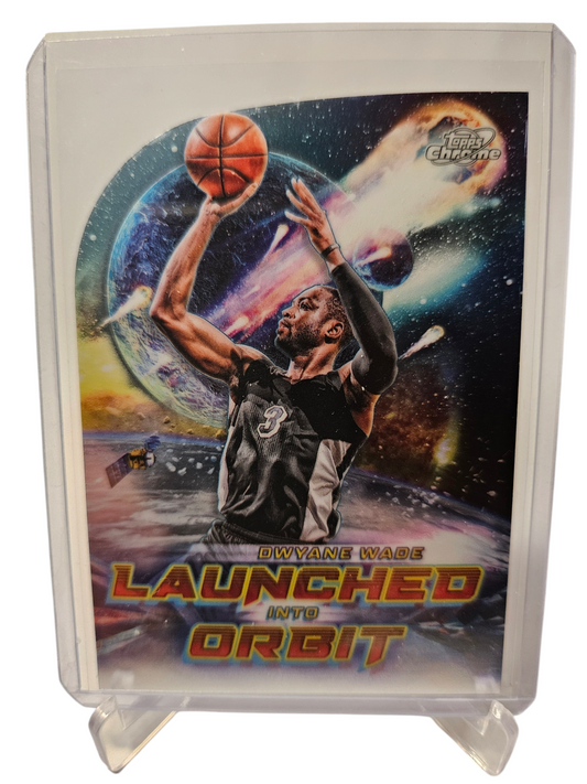 2023-24 Topps Chrome Cosmic #LIO-24 Dwyane Wade Launched Into Orbit Die Cut