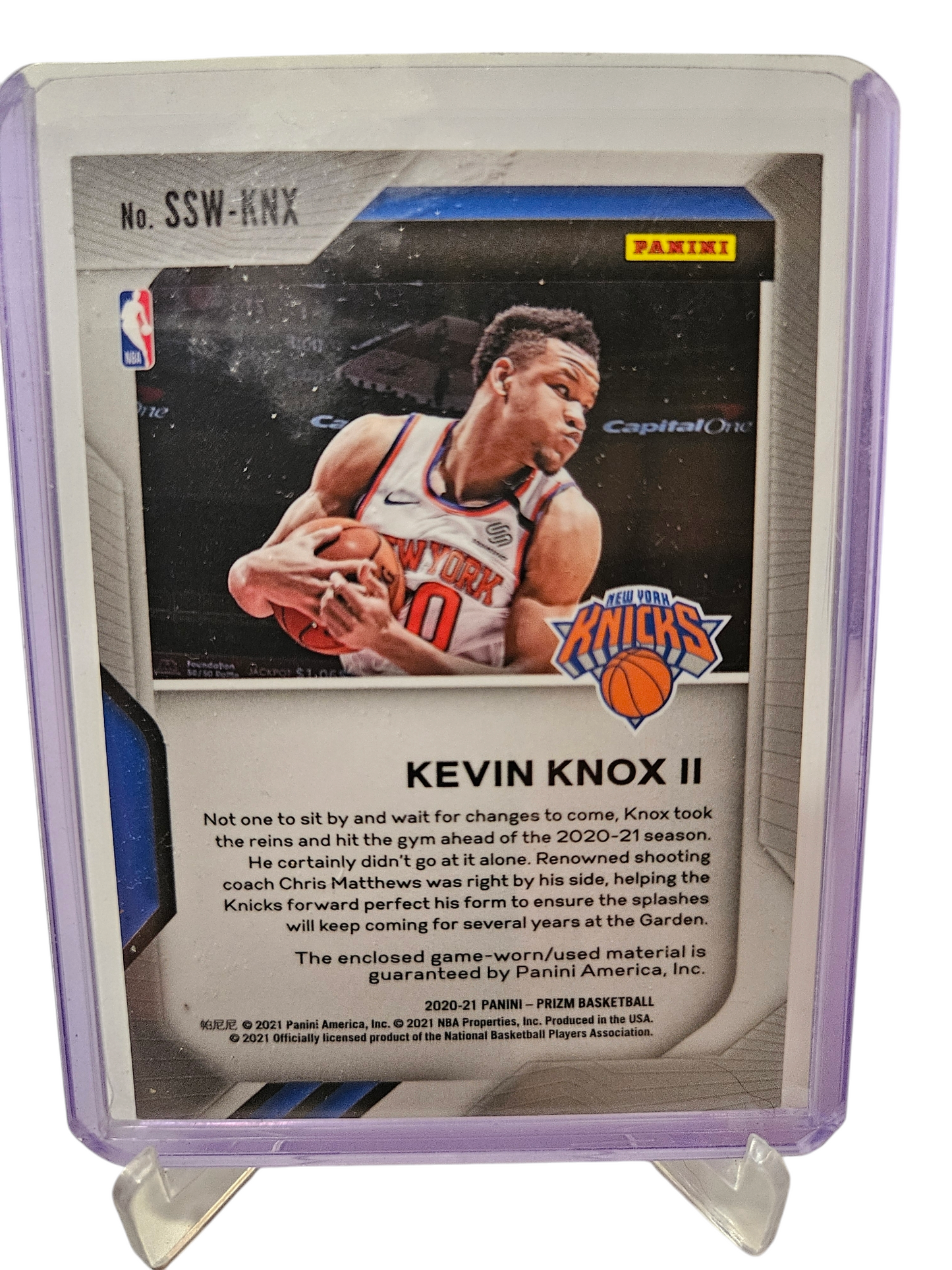 2020-21 Panini Prizm #SSW-KNX Kevin Knox II Game Worn Patch