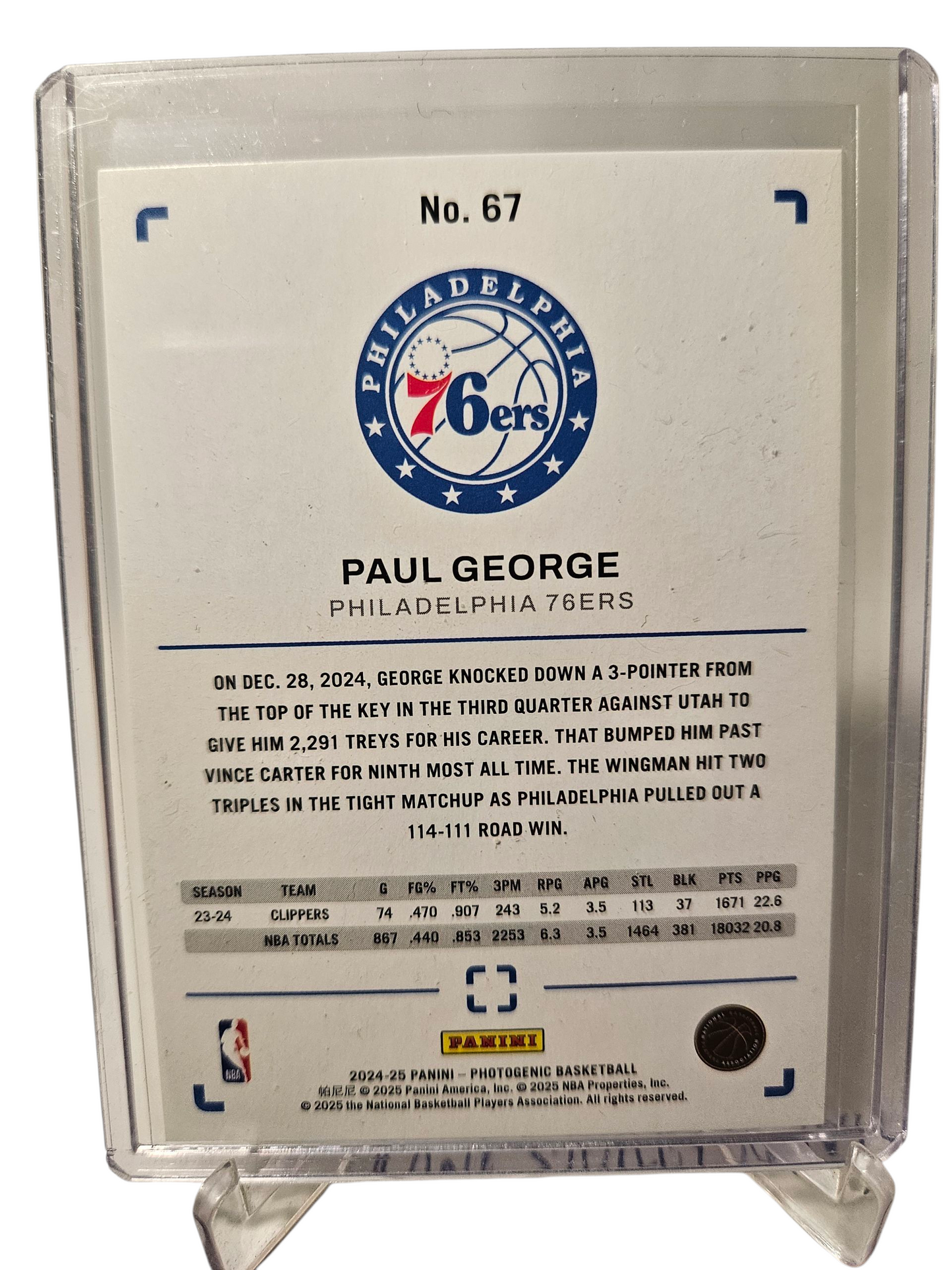2024-25 Panini Photogenic #67 Paul George Maize SP 19/25