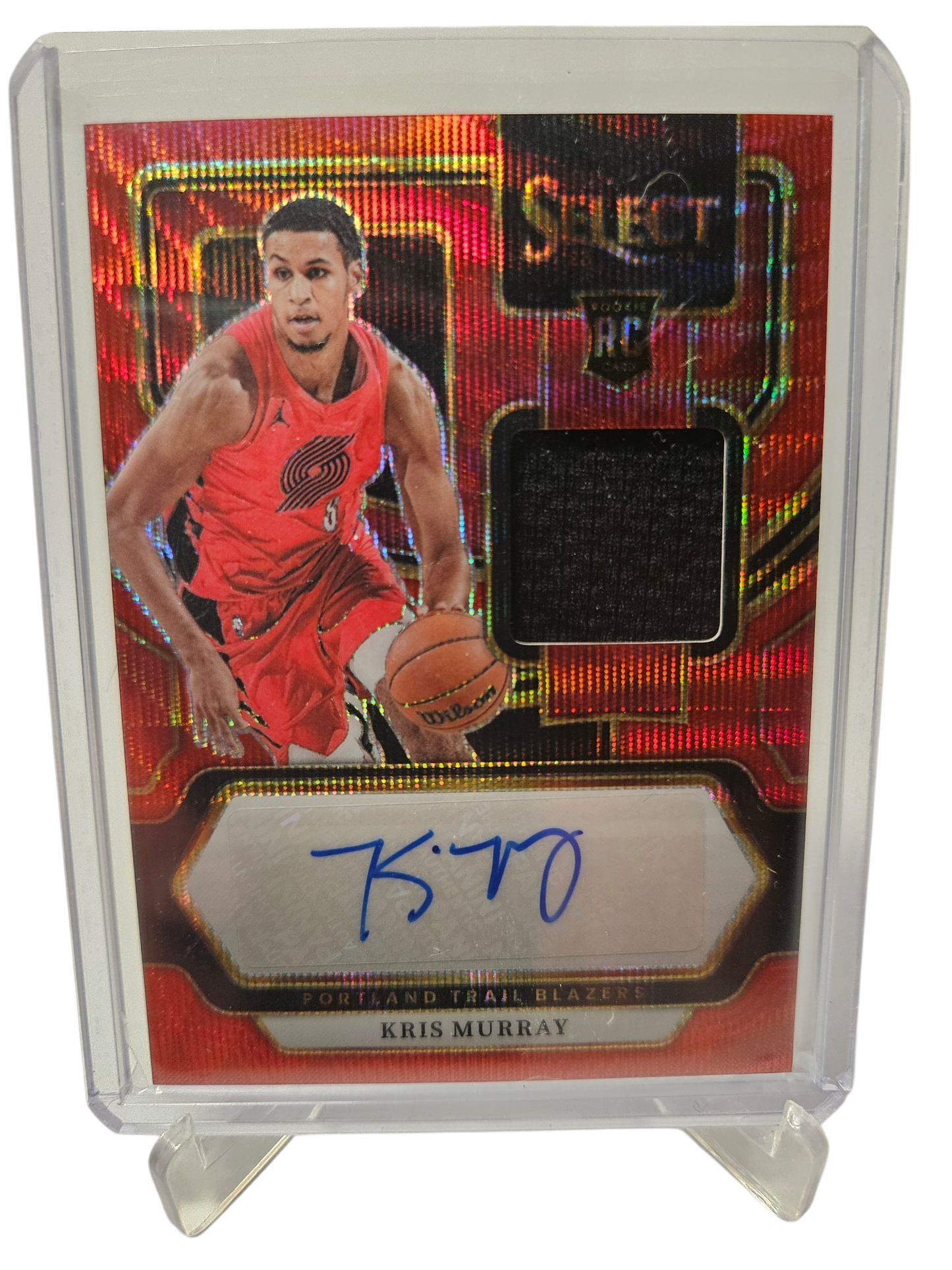 2023-24 Panini Select #RJ-MUR Kris Murray Rookie Card RPA Red Wave Prizm