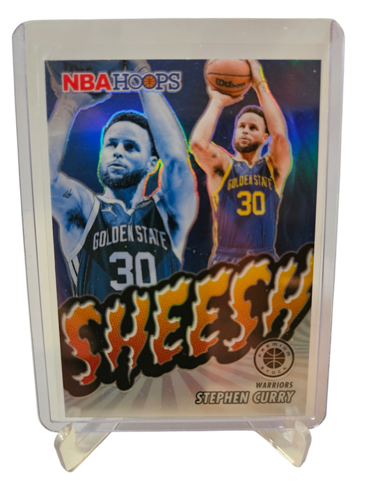 2023-24 Panini Hoops Premium Stock #5 Stephen Curry Sheesh Silver Holo