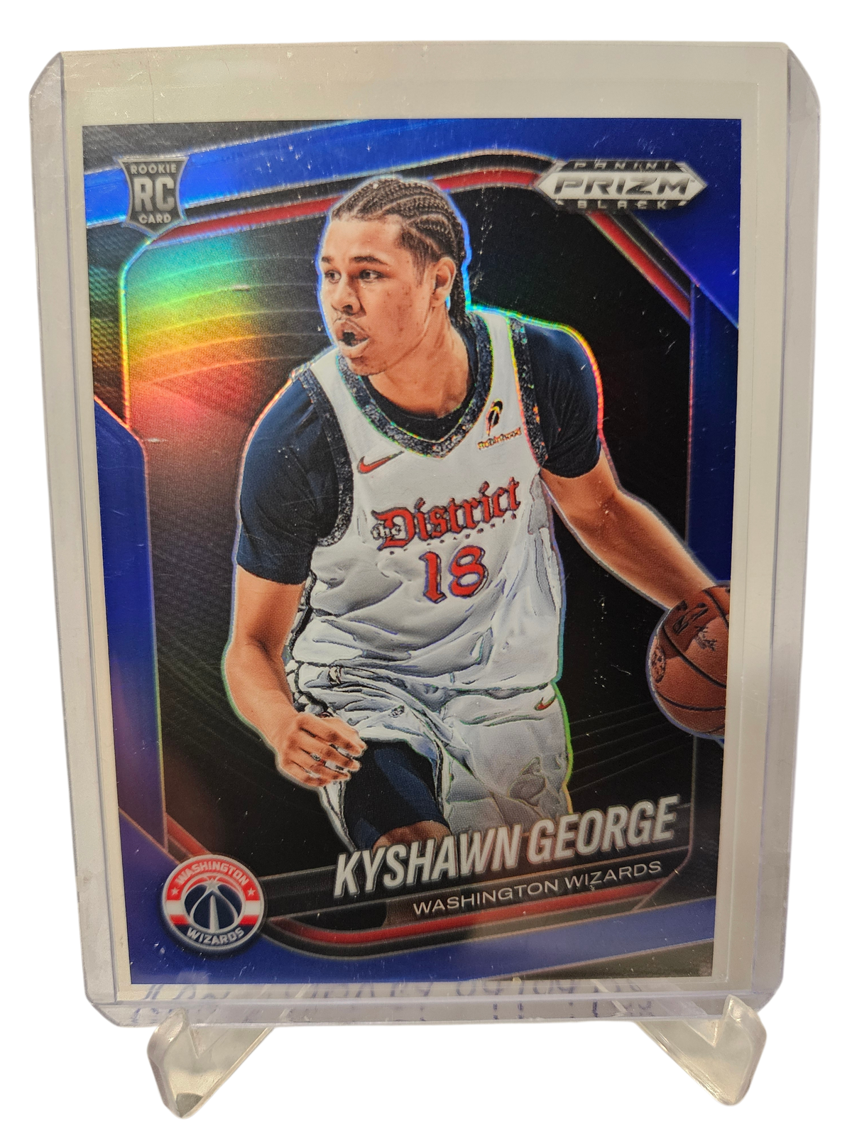 2024-25 Panini Prizm Black #217 Kyshawn George Blue Prizm 189/199