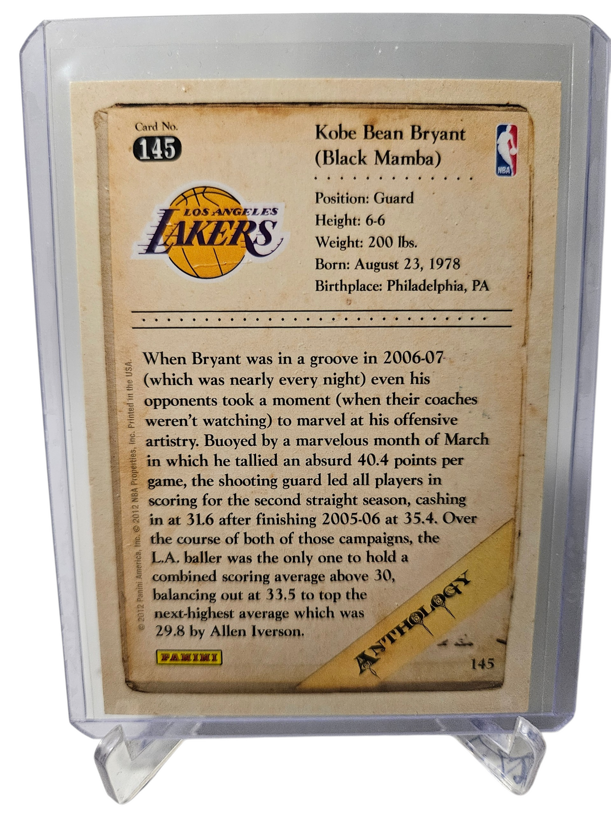 2012 Panini #145 Kobe Bryant Anthology