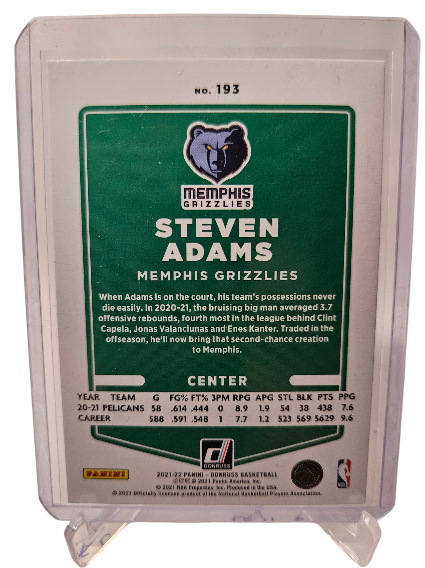 2021-22 Panini Donruss #193 Steven Adams Red Choice Mojo Prizm 63/99