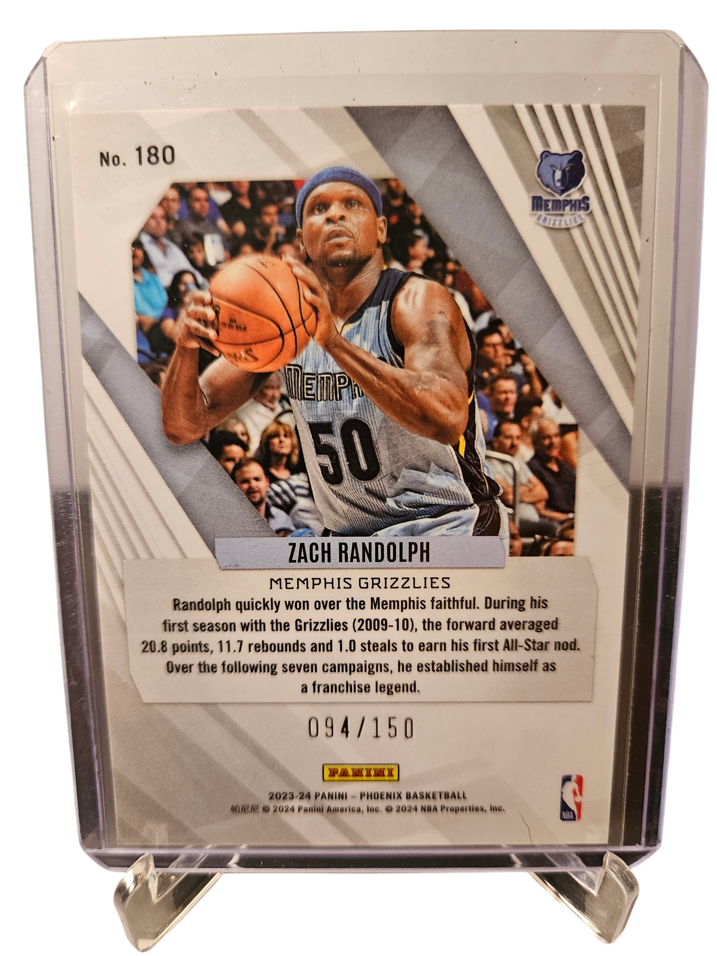 2023-24 Panini Phoenix #180 Zach Randolph Purple 094/150