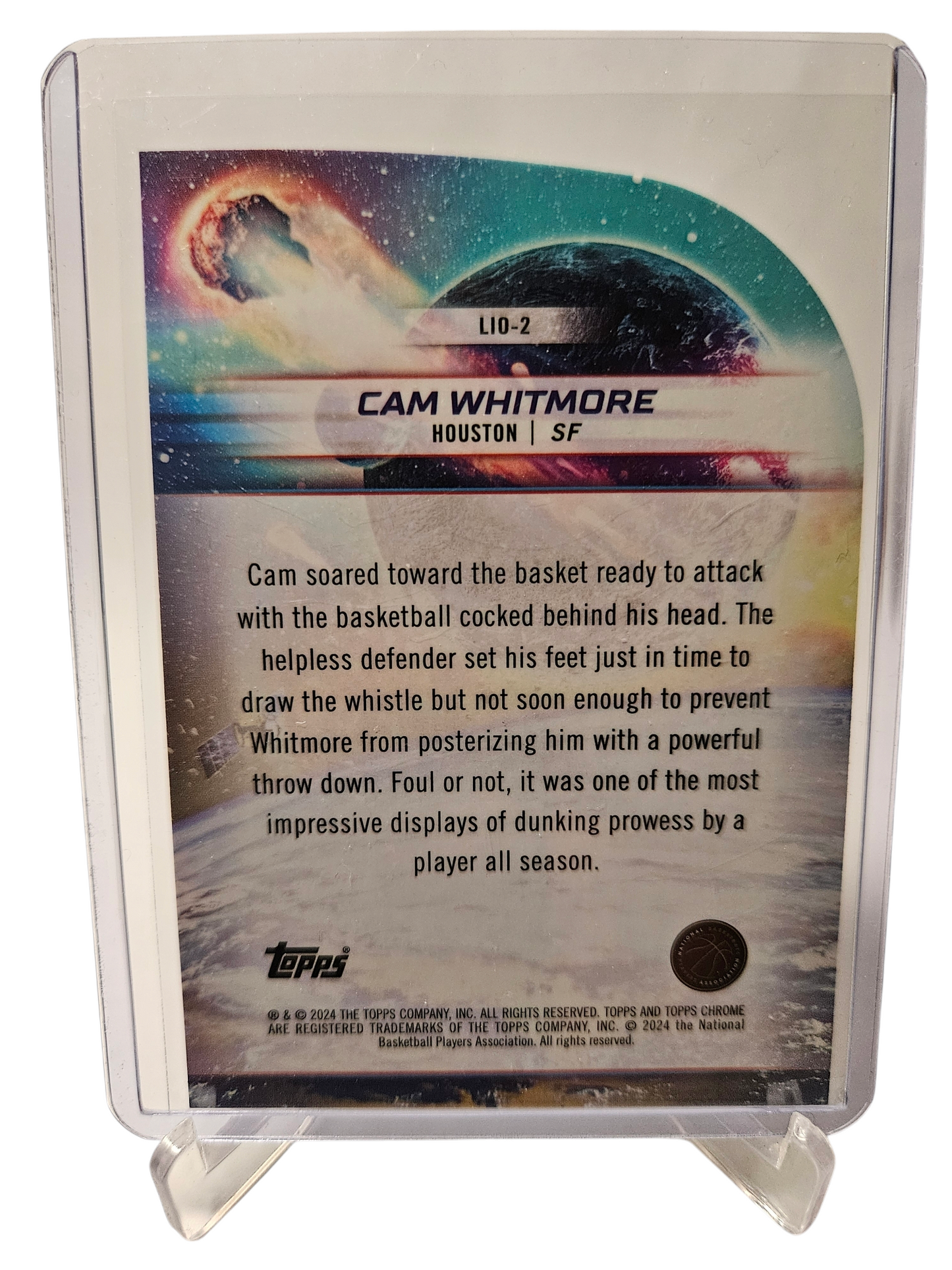 2023-24 Topps Chrome Cosmic #LIO-2 Cam Whitmore Rookie Card Launched Into Orbit Die Cut