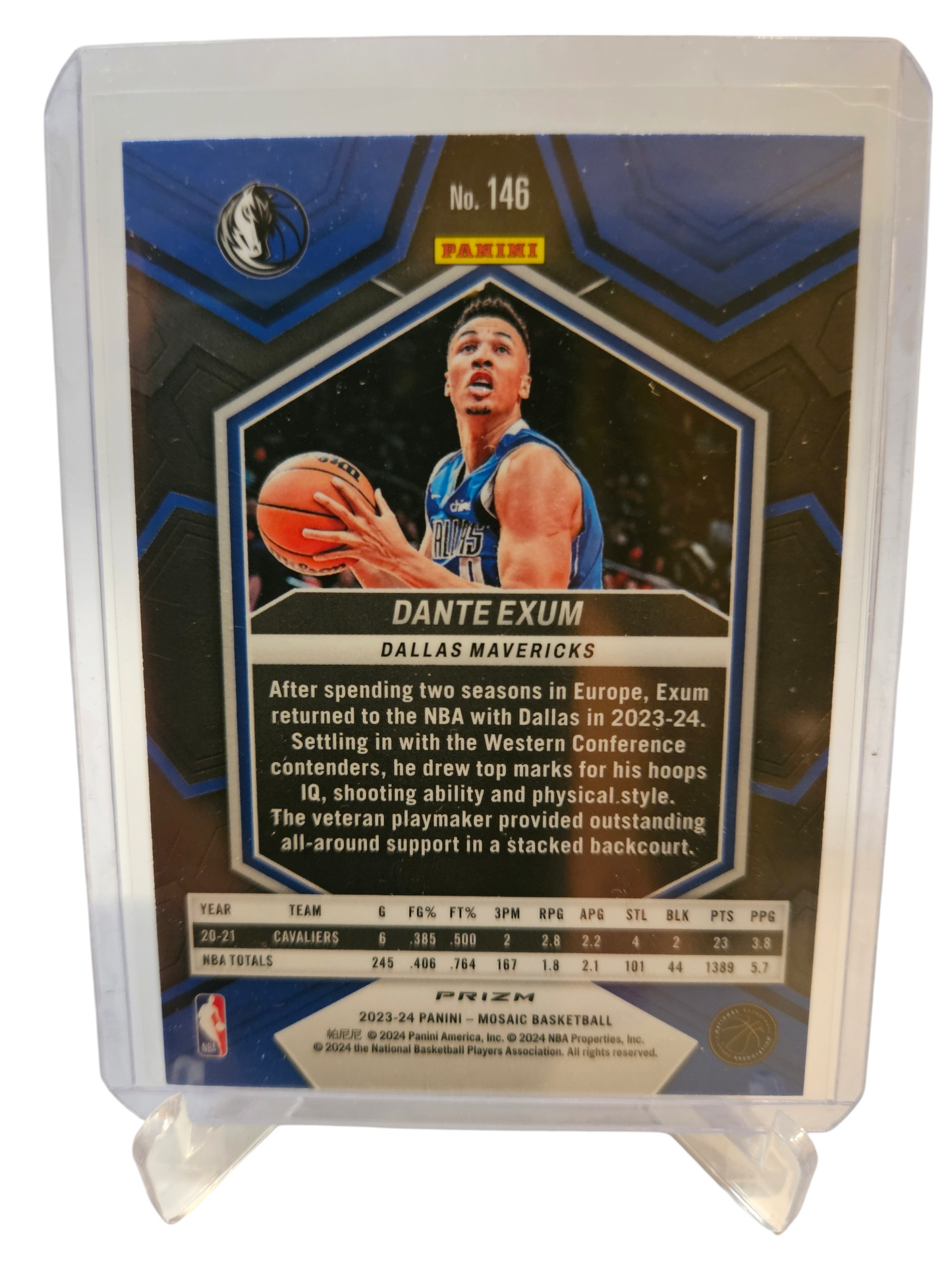 2023-24 Panini Mosaic International #146 Dante Exum Silver Scope Prizm