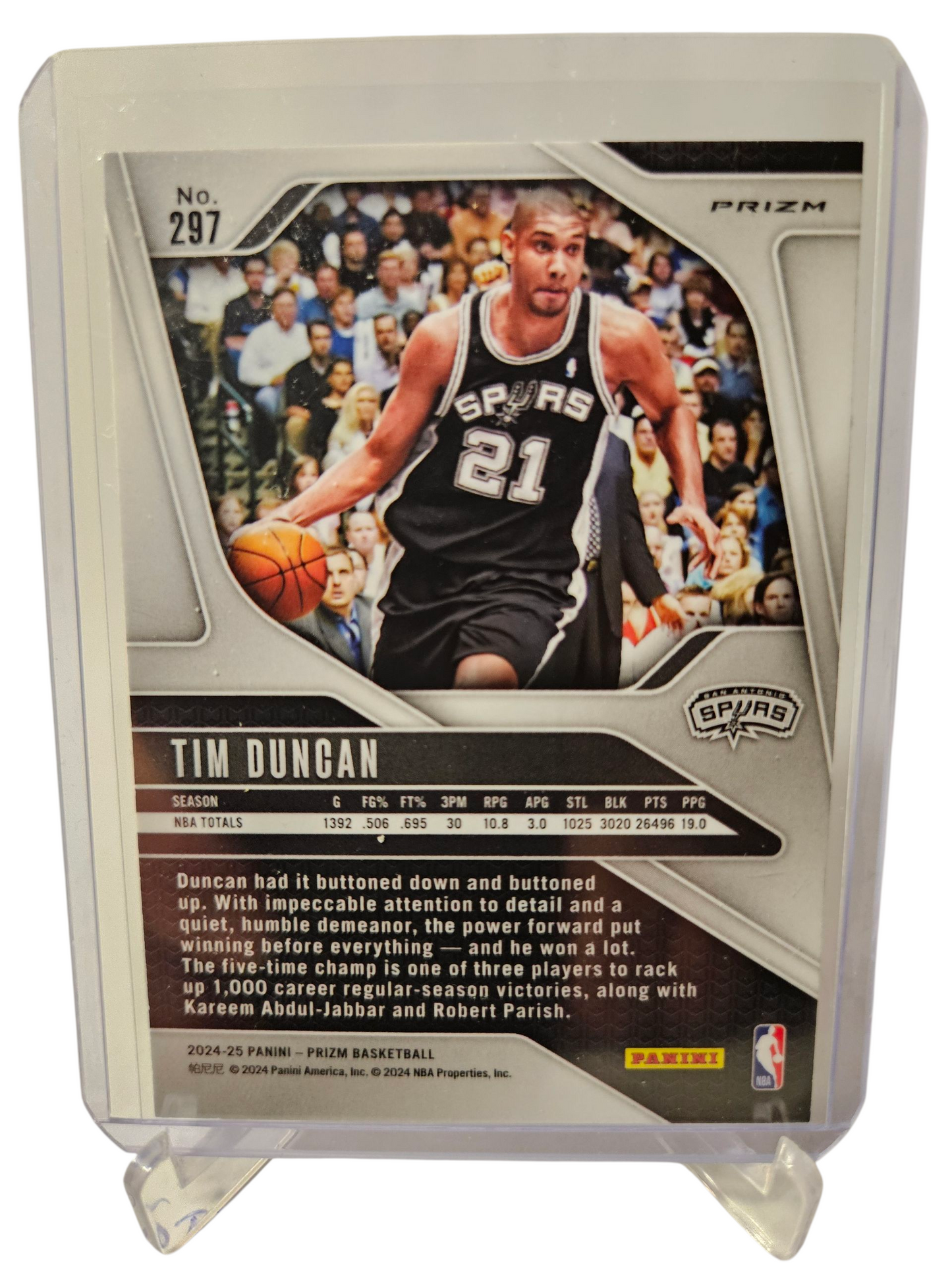 2024-25 Panini Prizm #297 Tim Duncan Silver Prizm