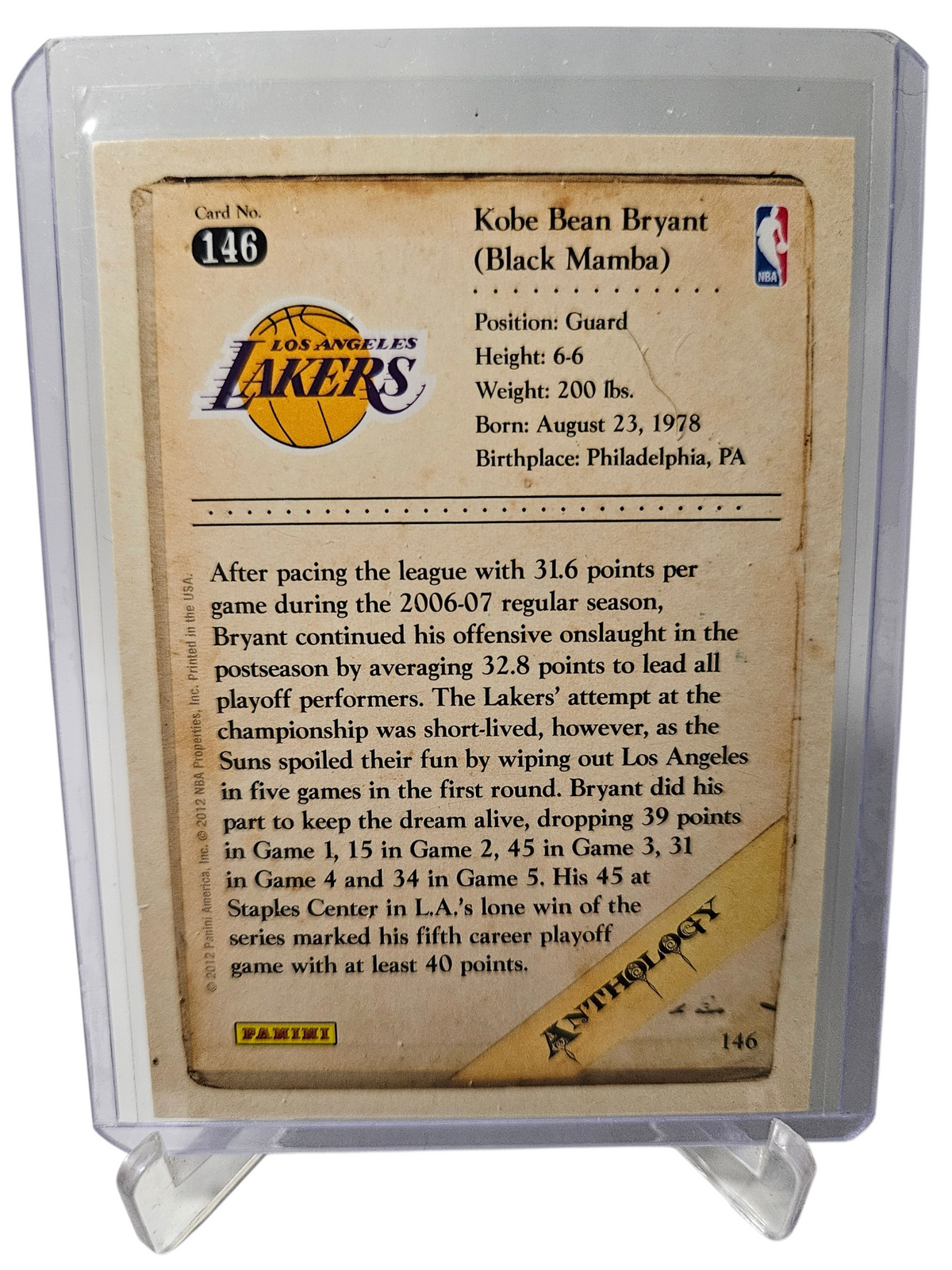 2012 Panini #146 Kobe Bryant Anthology