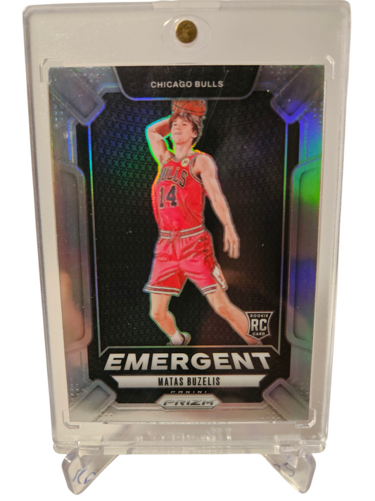 2024-25 Panini Prizm #7 Matas Buzelis Rookie Card Emergent Silver Prizm