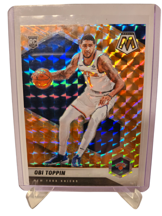 2020-21 Panini Mosaic #220 Obi Toppin Rookie Card Mosaic Prizm