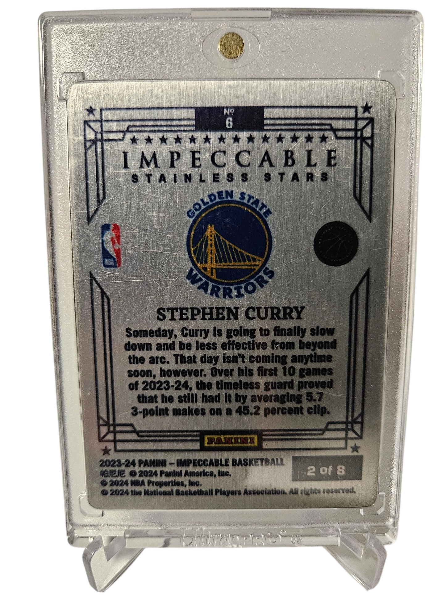 2023-24 Panini Impeccable #6 Stephen Curry Stainless Stars 2/8