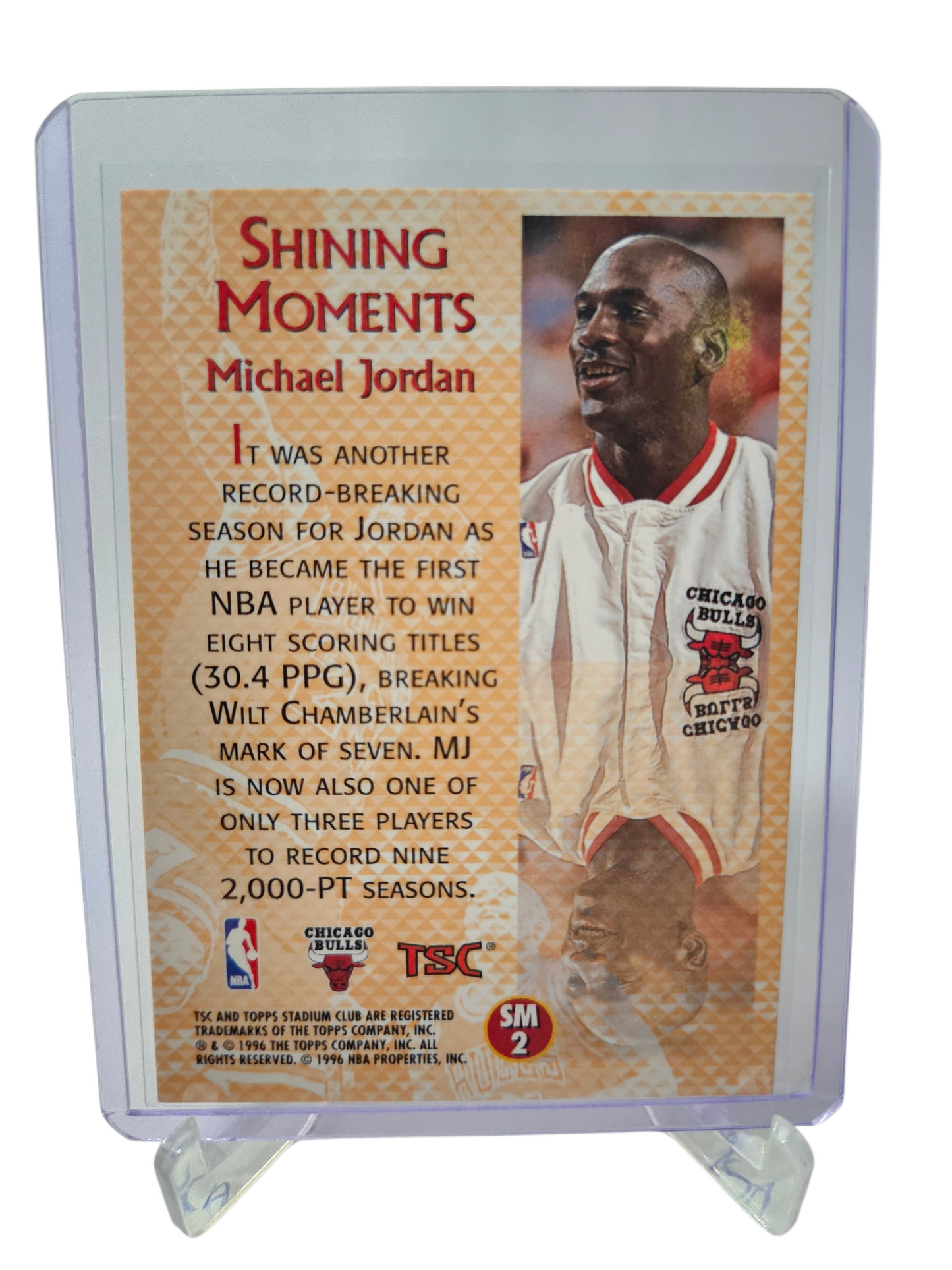 1996 Topps Stadium Club #SM2 Michael Jordan 1995-96 Season Shining Moments