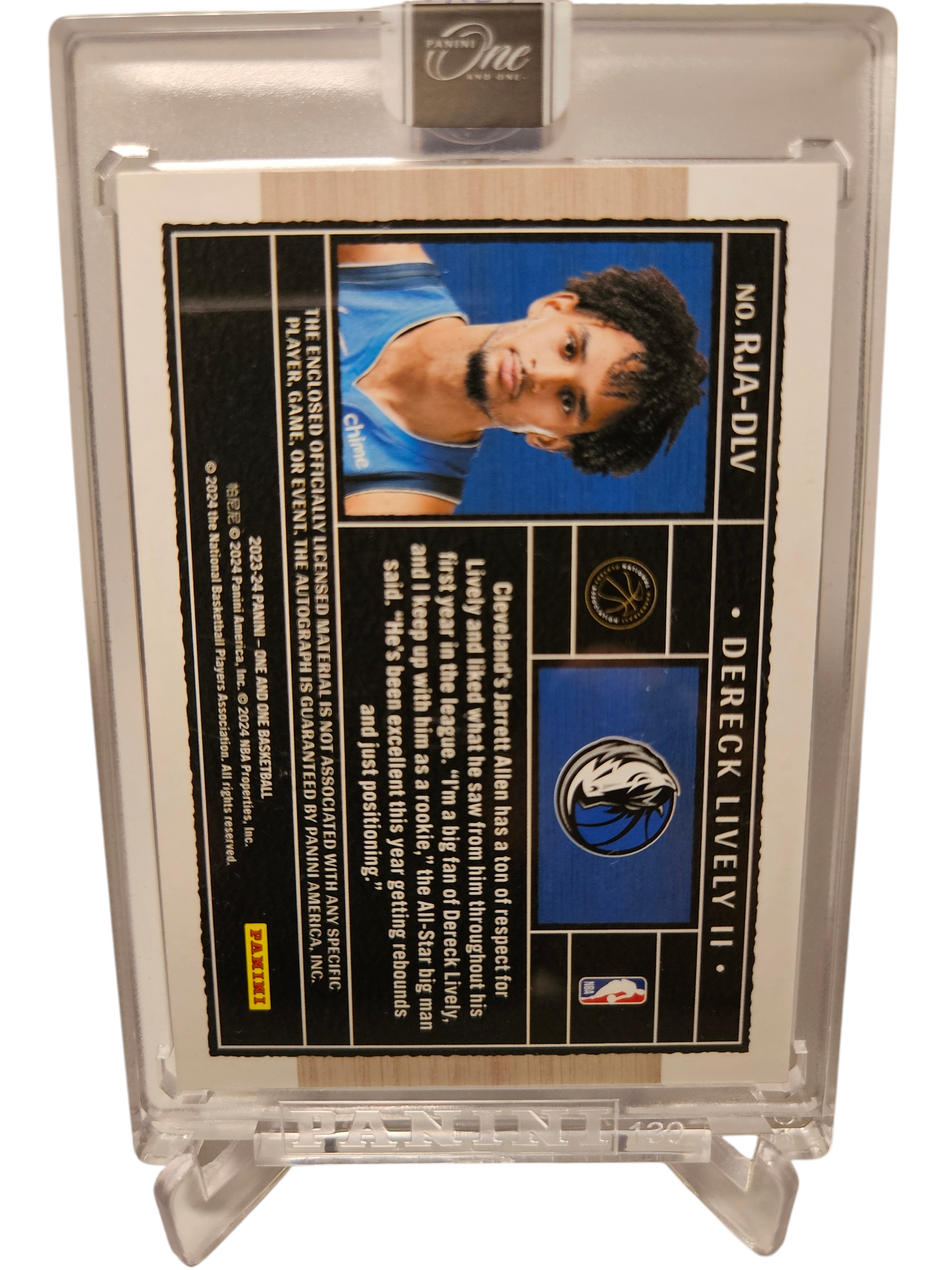 2023-24 Panini One and One #RJA-DLV Dereck Lively II Rookie Jersey Autograph 05/49