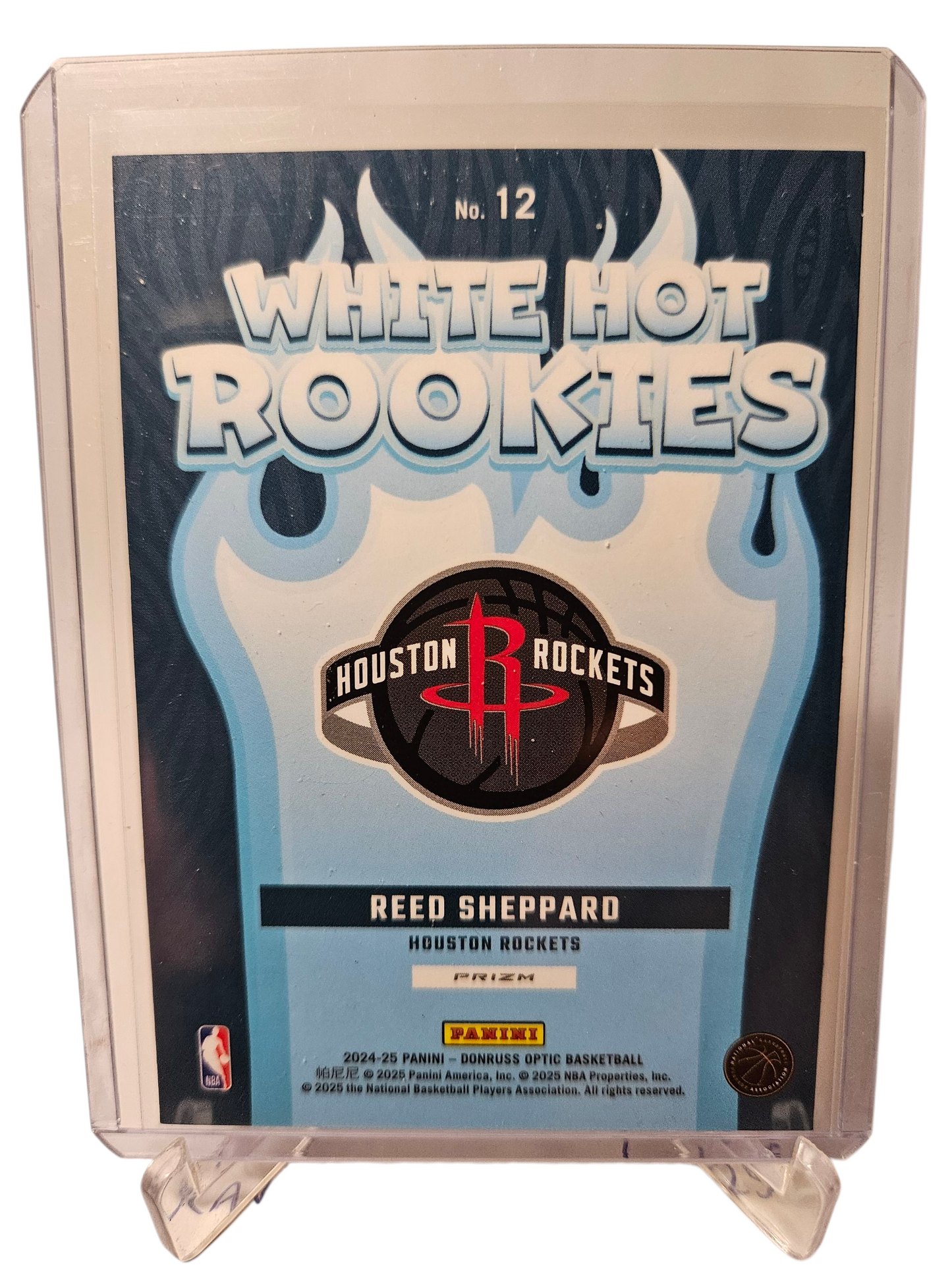 2024-25 Panini Donruss Optic #12 Reed Sheppard White Hot Rookies Silver Holo Prizm