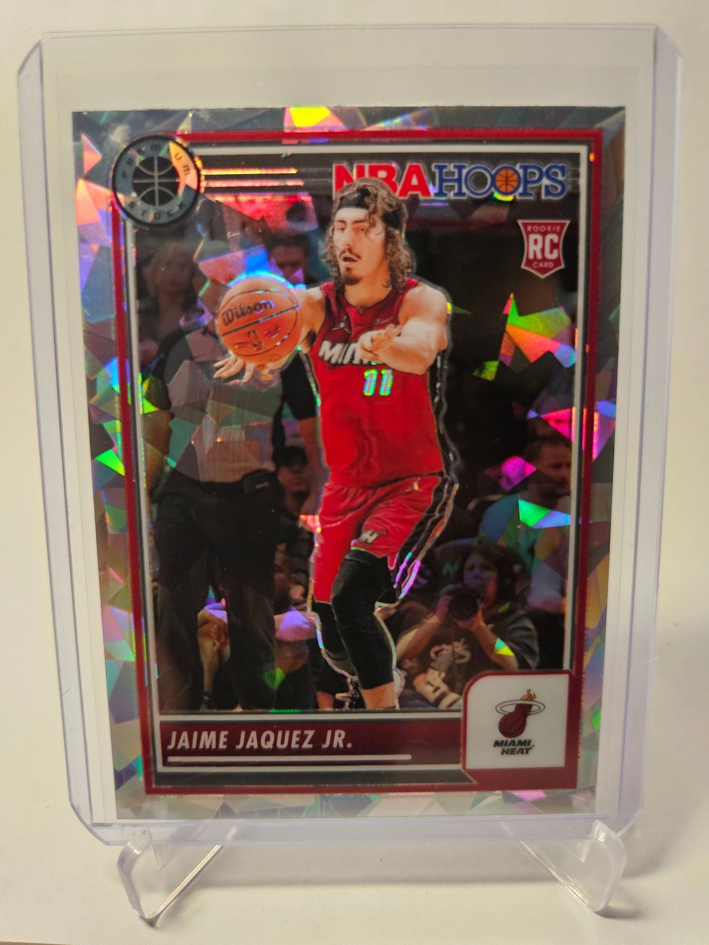 2023-24 Panini Hoops Premium Stock #51 Jamie Jaquez JR Rookie Card Silver Cracked Ice Prizm
