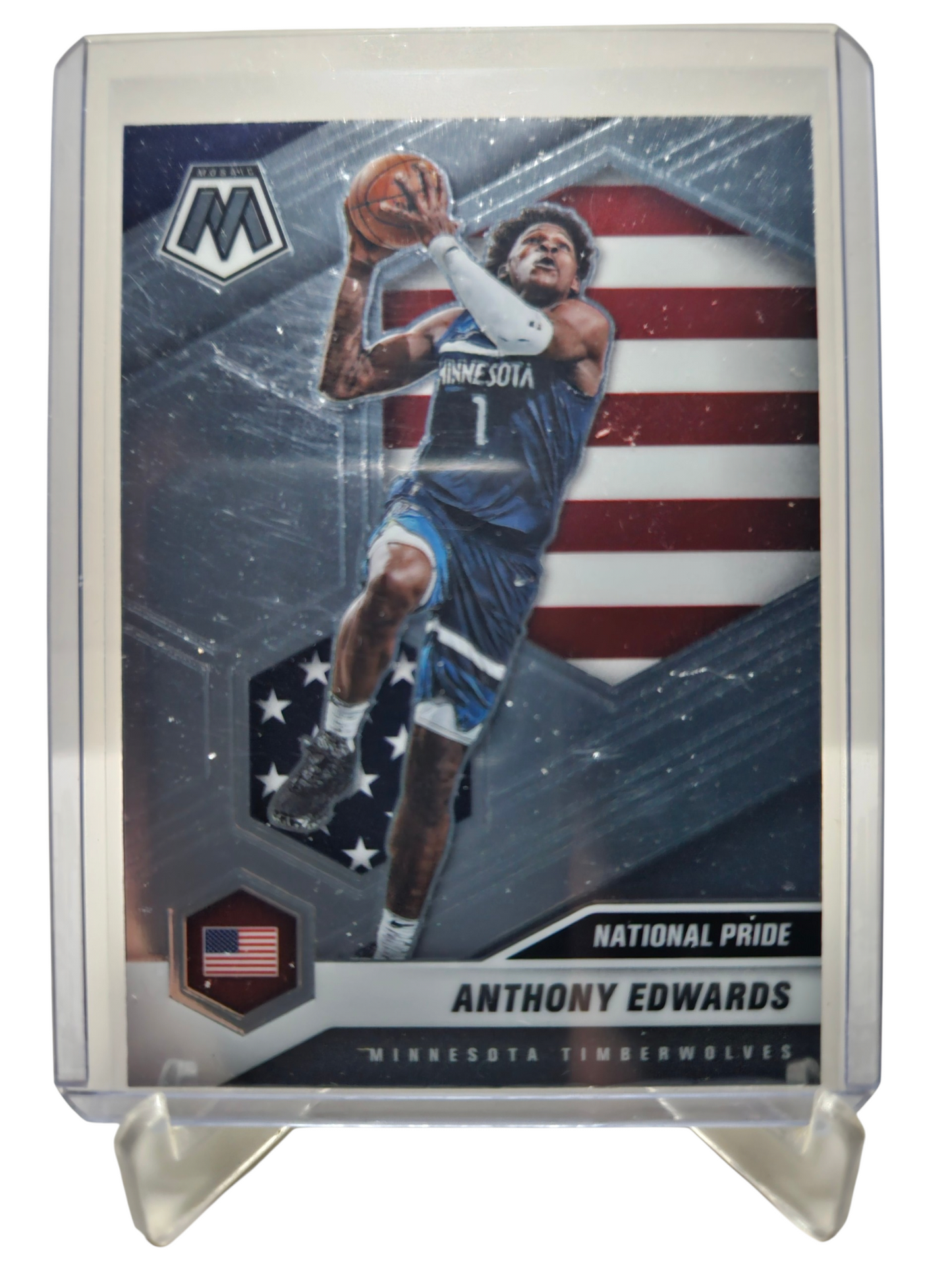 2020-21 Panini Mosaic #252 Anthony Edwards Rookie Card National Pride