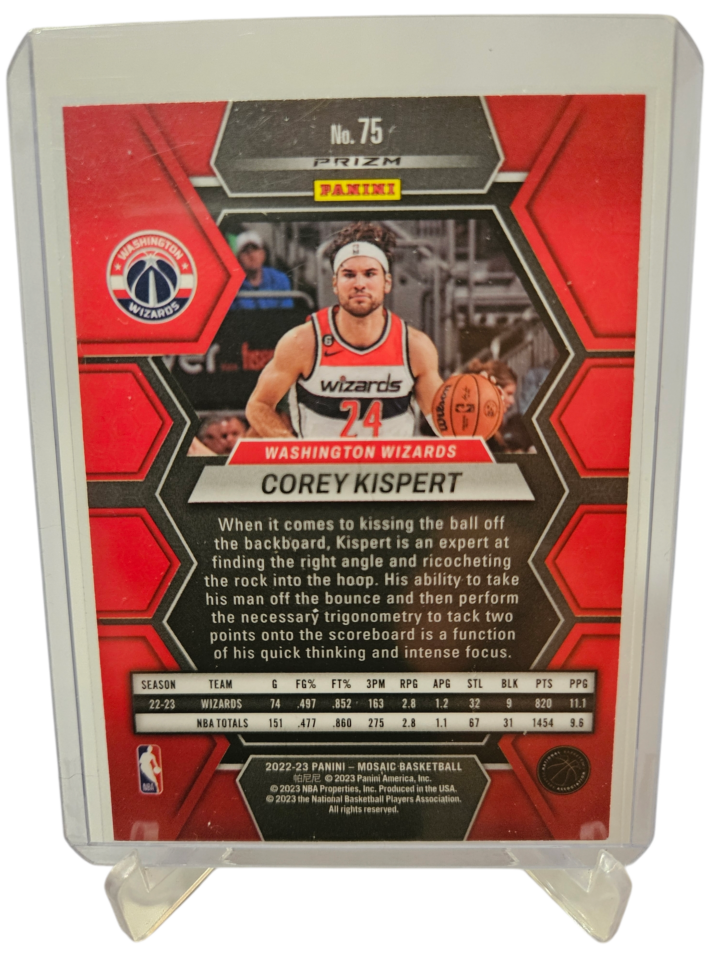 2022-23 Panini Mosaic #75 Corey Kispert Silver Prizm