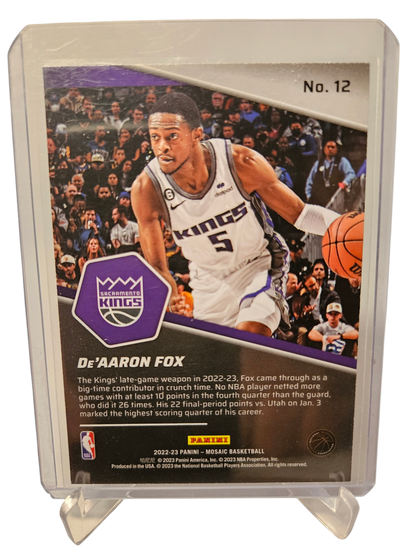 2022-23 Panini Mosaic #12 De'Aaron Fox Breakaway