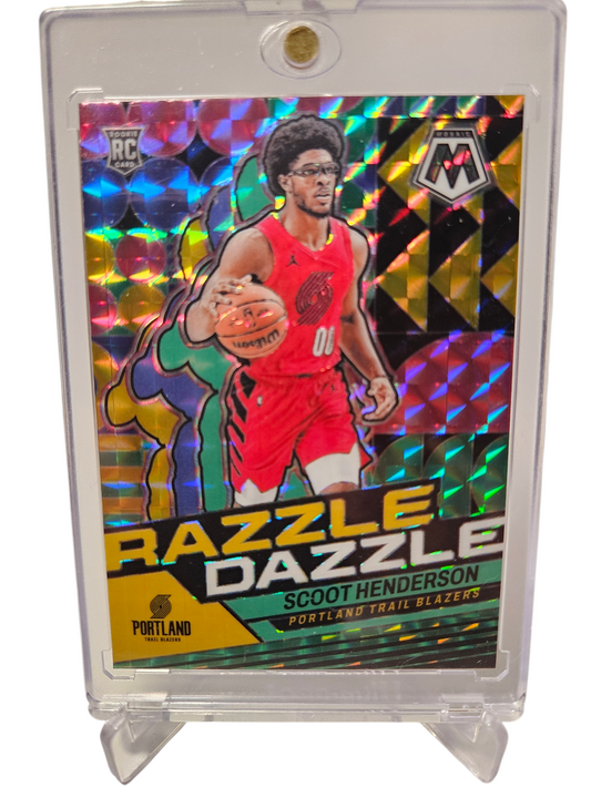 2023-24 Panini Mosaic #1 Scoot Henderson Rookie Card Razzle Dazzle Prizm SP