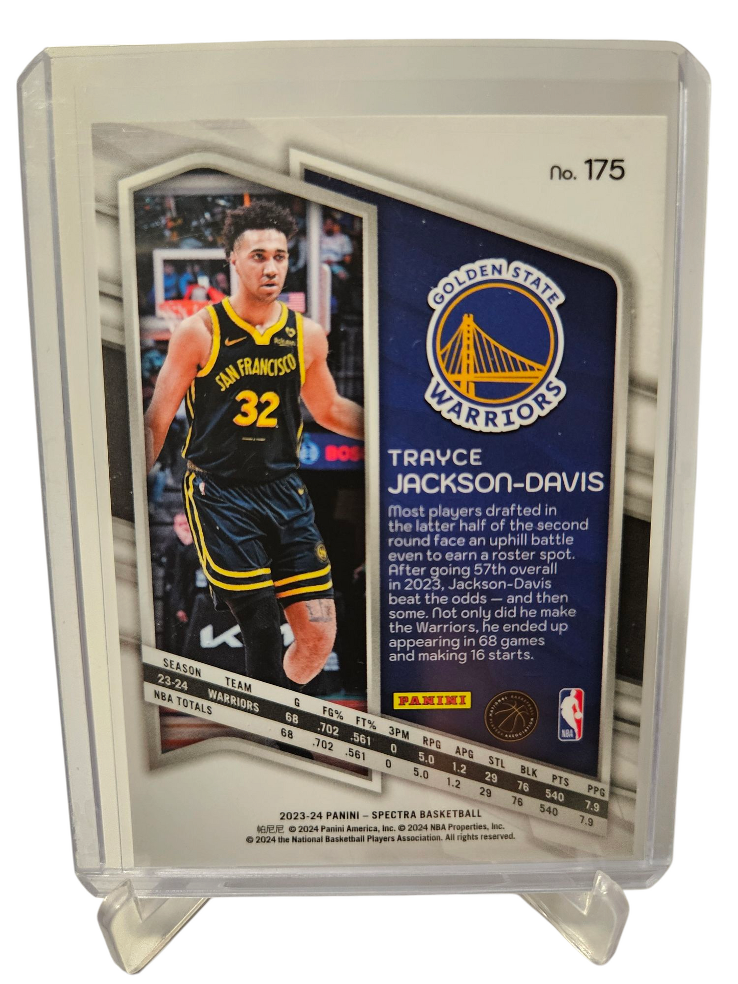 2023-24 Panini Spectra #175 Trayce Jackson-Davis Rookie Card