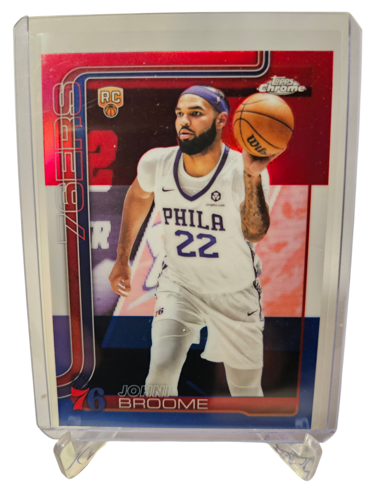 2025 Topps #285 John Broome Red White Blue Refractor