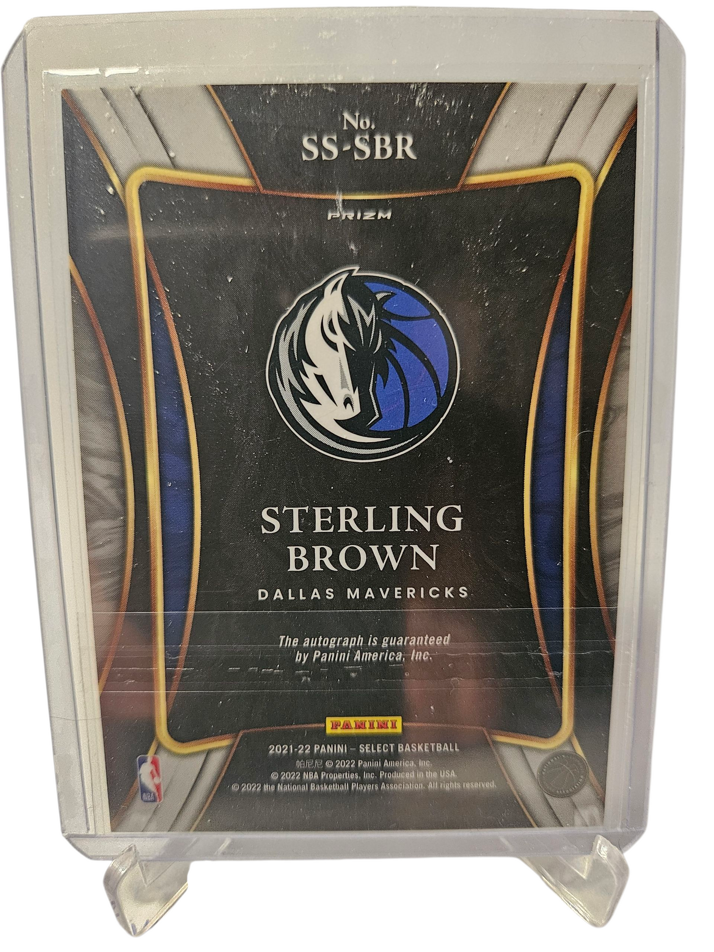 2021 -22 Panini Select #SS-SBR Sterling Brown Signature Selections Autograph Silver Prizm