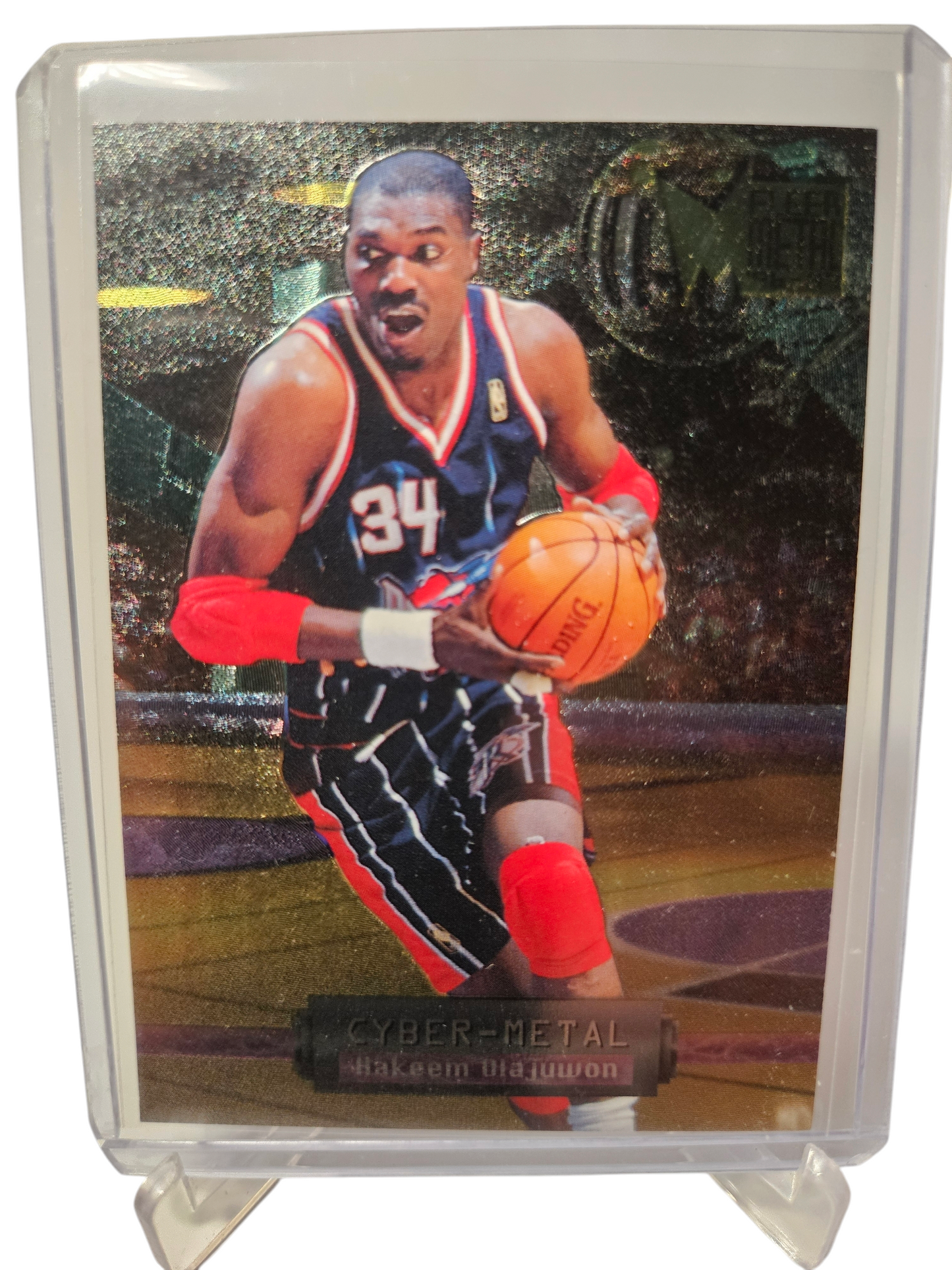 1996-97 Fleer Metal #12 of 20 Hakeem Olajuwon Cyber-Metal