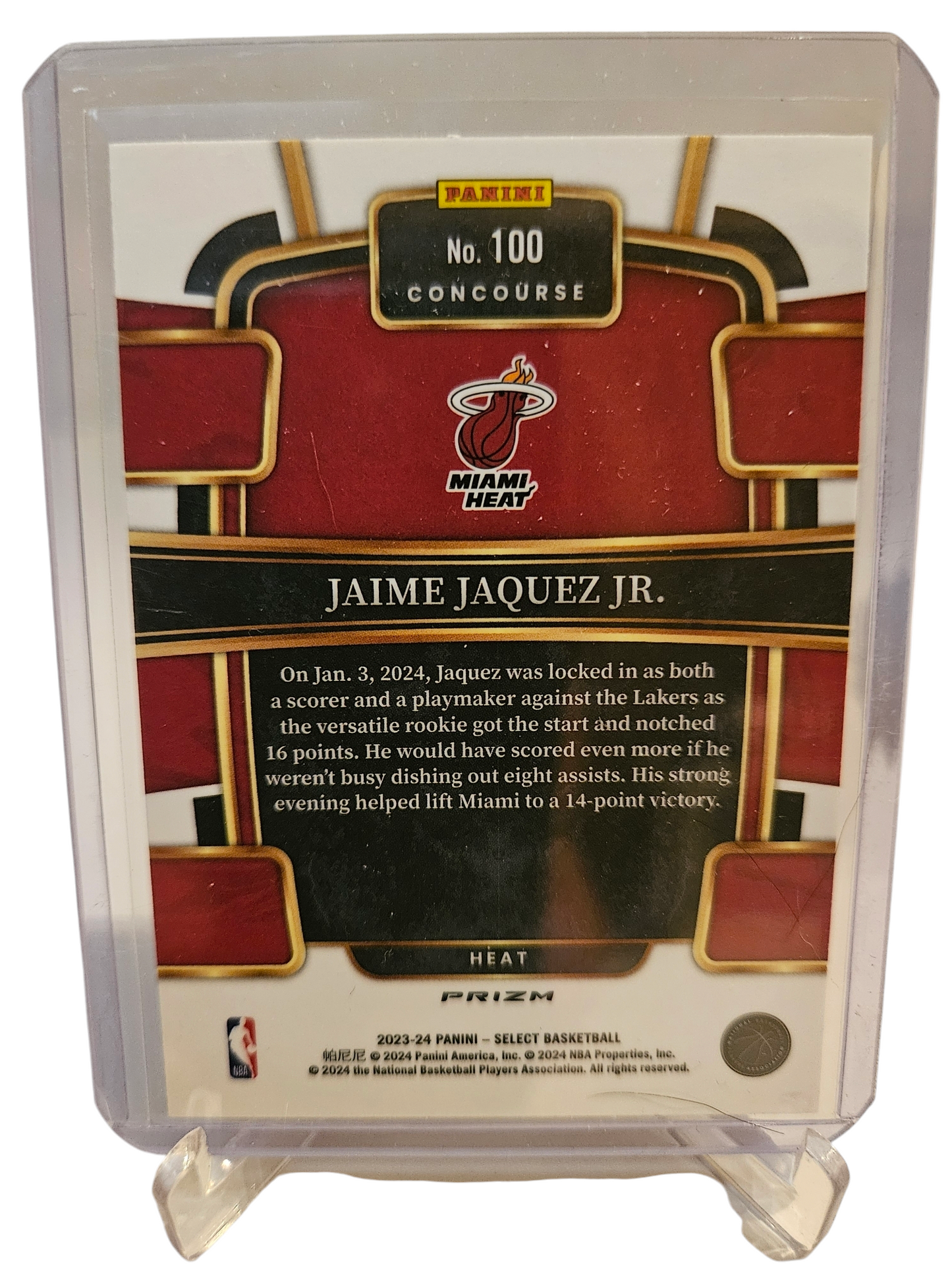 2023-24 Panini Select #100 Jamie Jaquez JR Rookie Card Green Flash Prizm