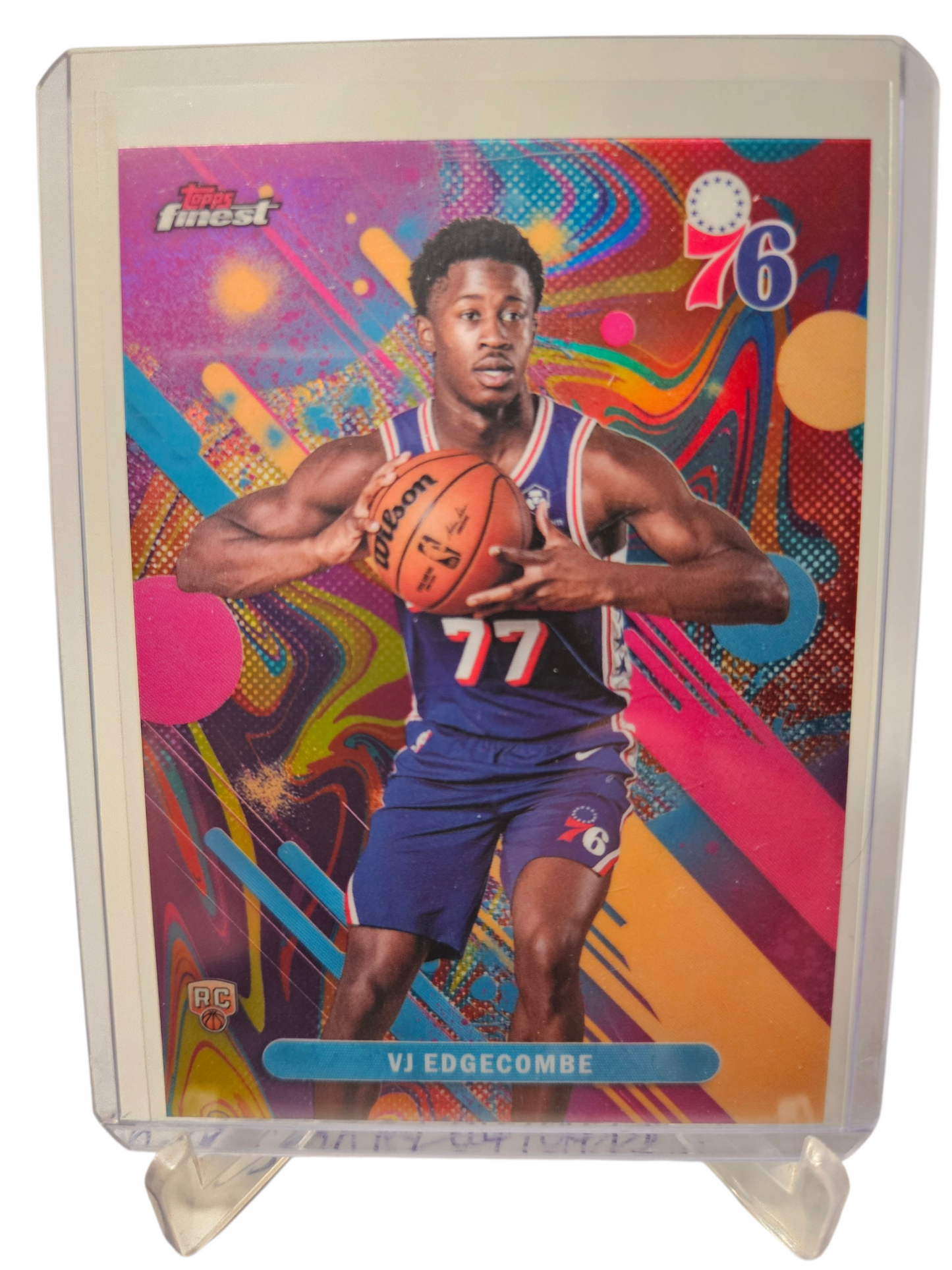 2025 Topps Finest #3 VJ Edgecombe Common Rookie Card Oil Spill