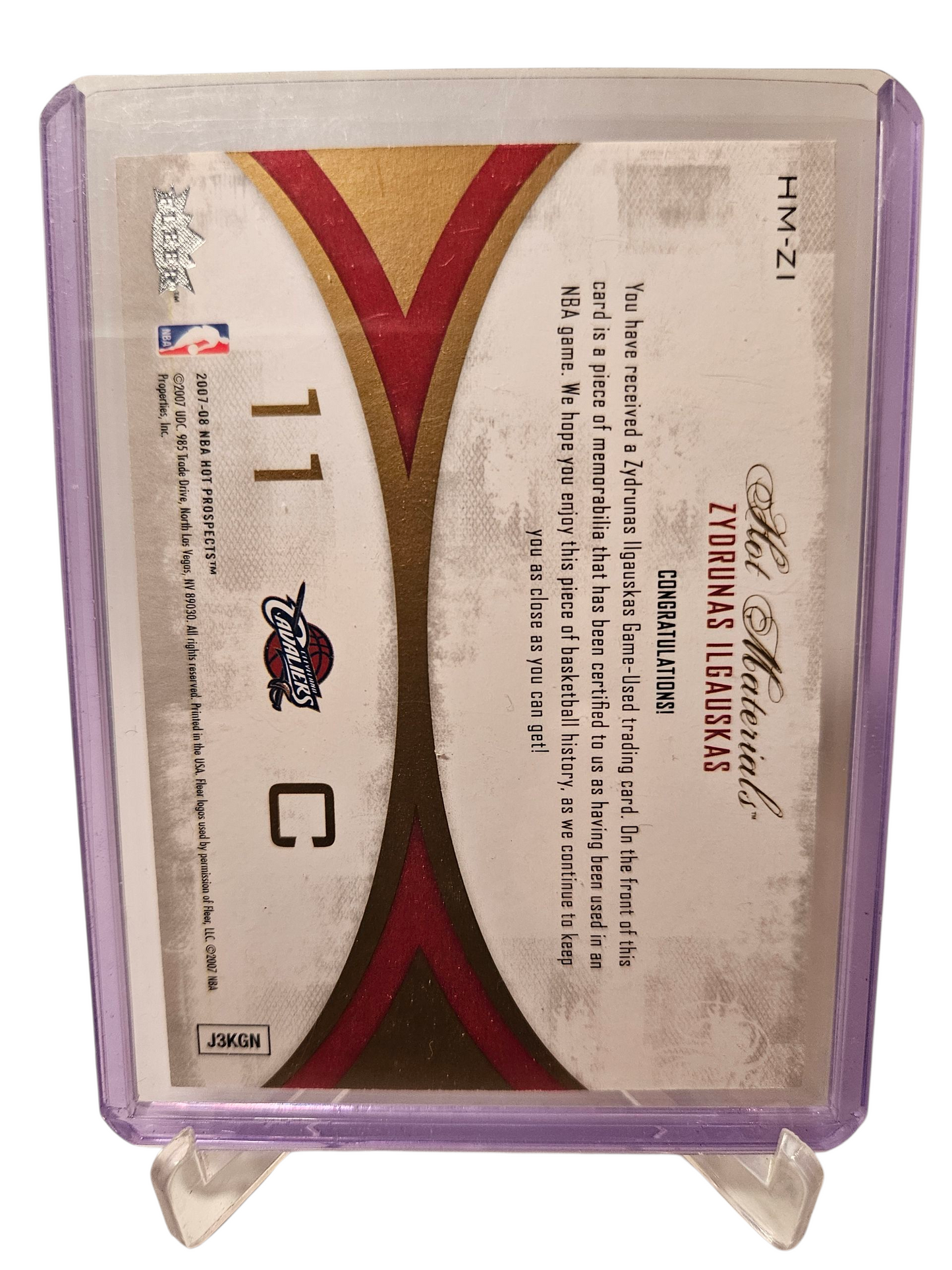 2007-08 Upper Deck #HM-ZI Zydrunas Ilgauskas Hot Materials Game Worn Patch