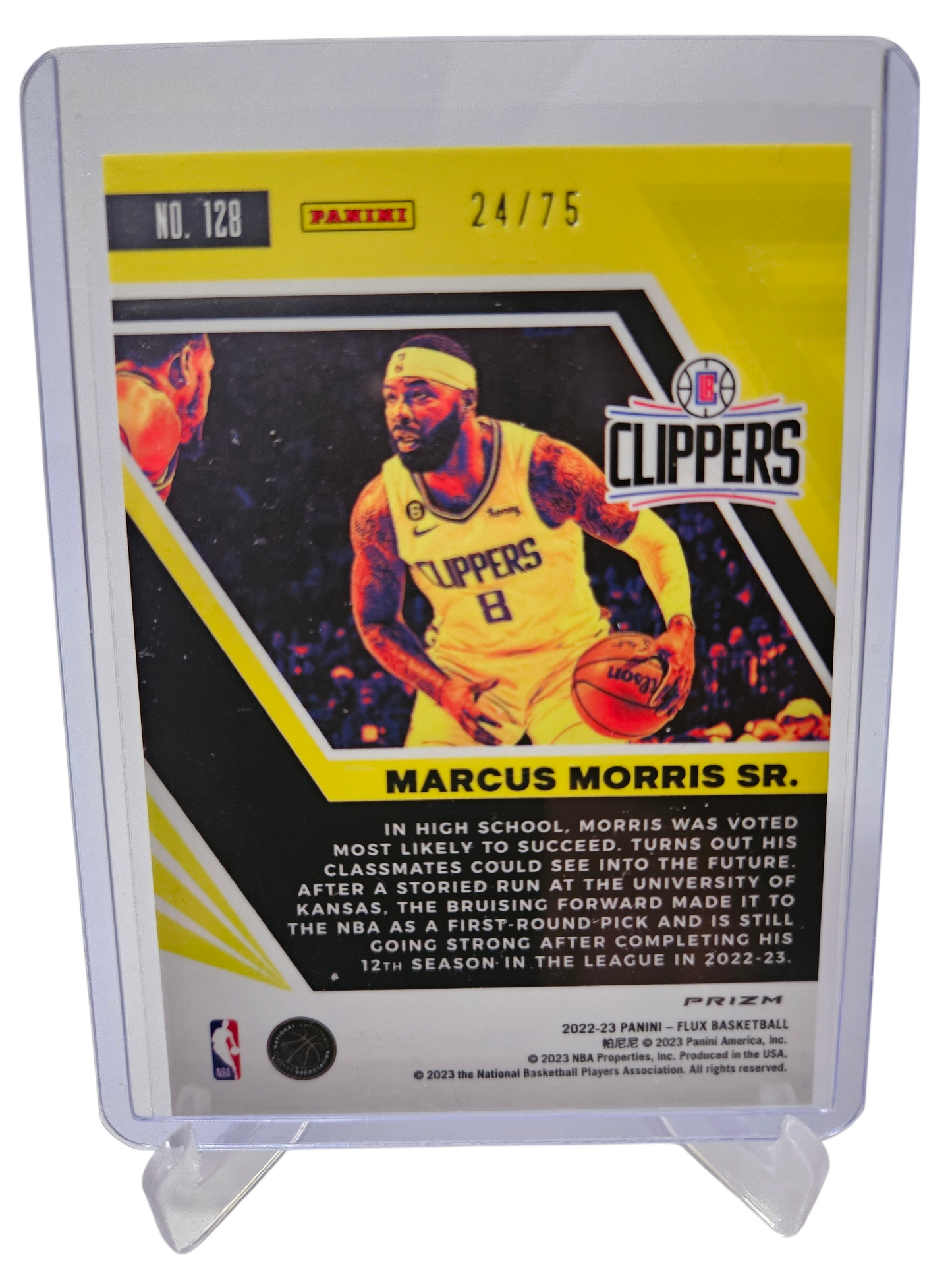 2022-23 Panini Flux #128 Marcus Morris SR Purple Prizm 24/75