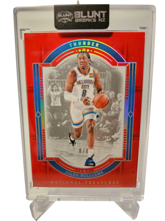 2023-24 Panini National Treasures #42 Jalen Williams Red 6/8