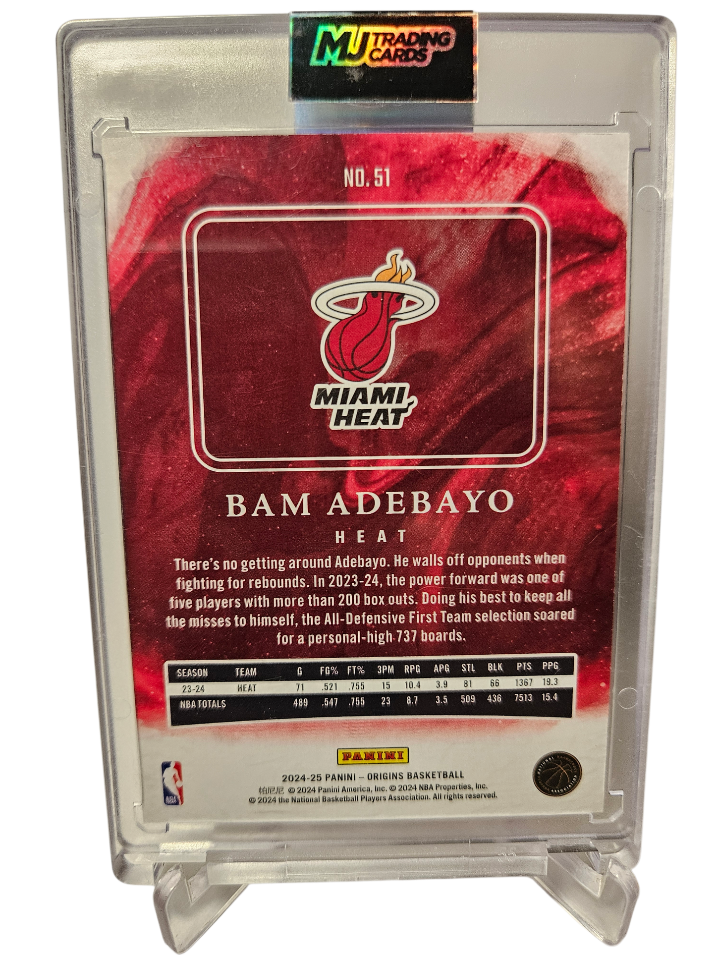 2024-25 Panini Origins #51 Bam Adebayo Cherry Blossom SSP 01/15
