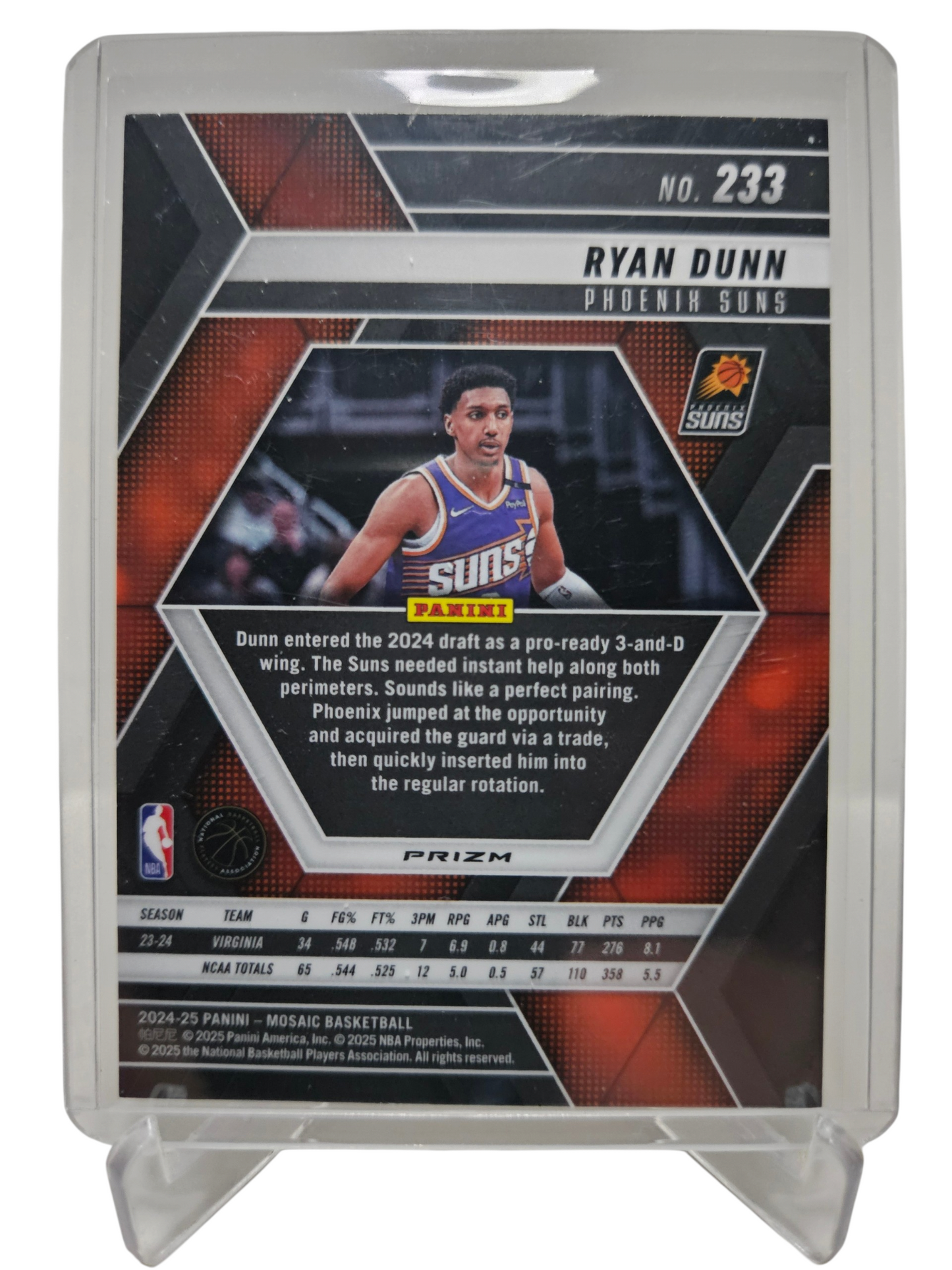 2024-25 Panini Mosaic #234 Ryan Dunn Rookie Card