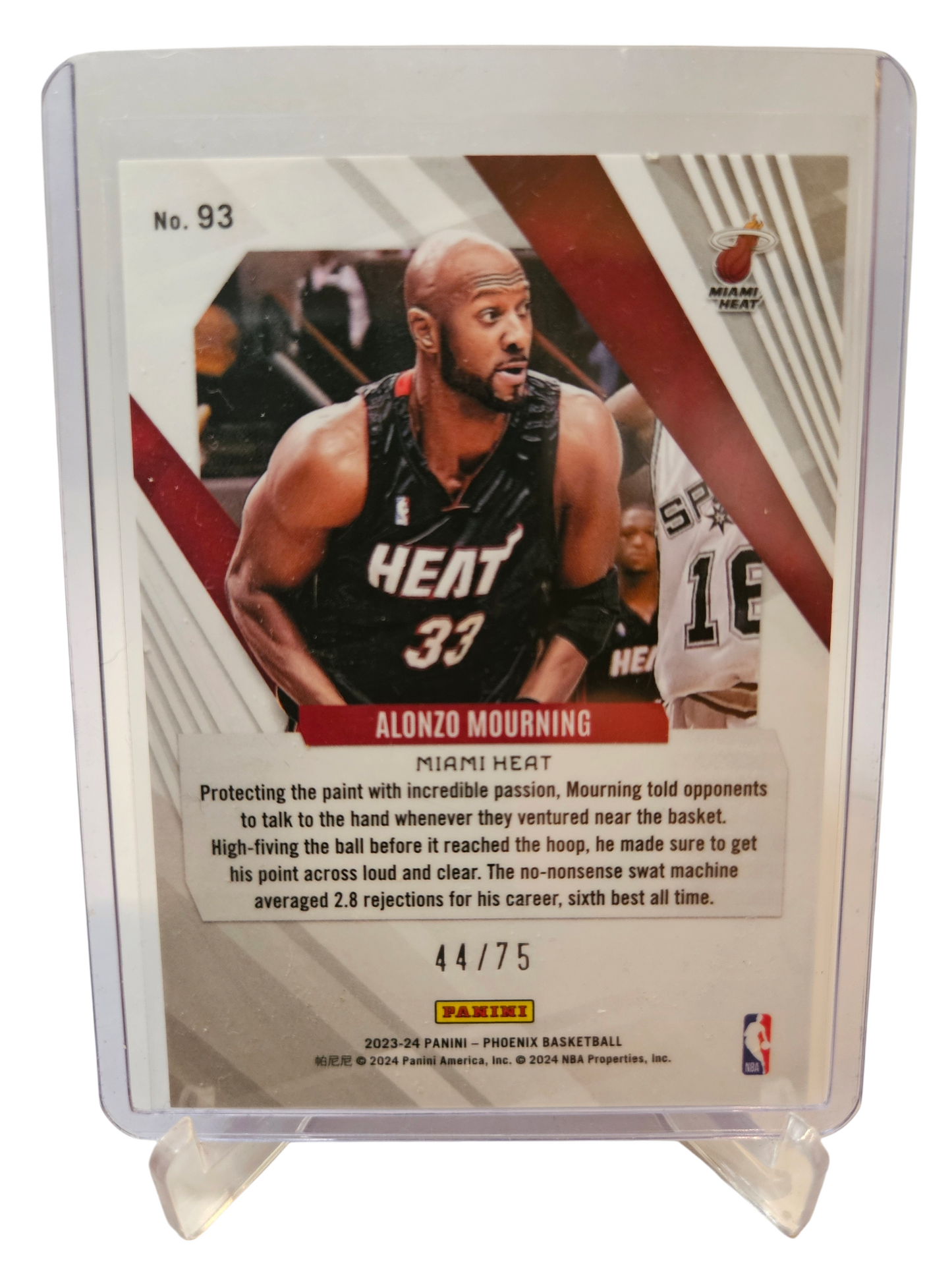 2023-24 Panini Phoenix #93 Alonzo Mourning Red Scope 44/75