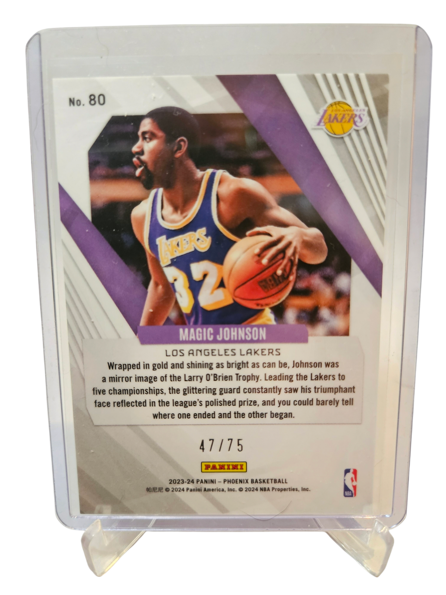 2023-24 Panini Phoenix International #80 Magic Johnson Red Scope 47/75