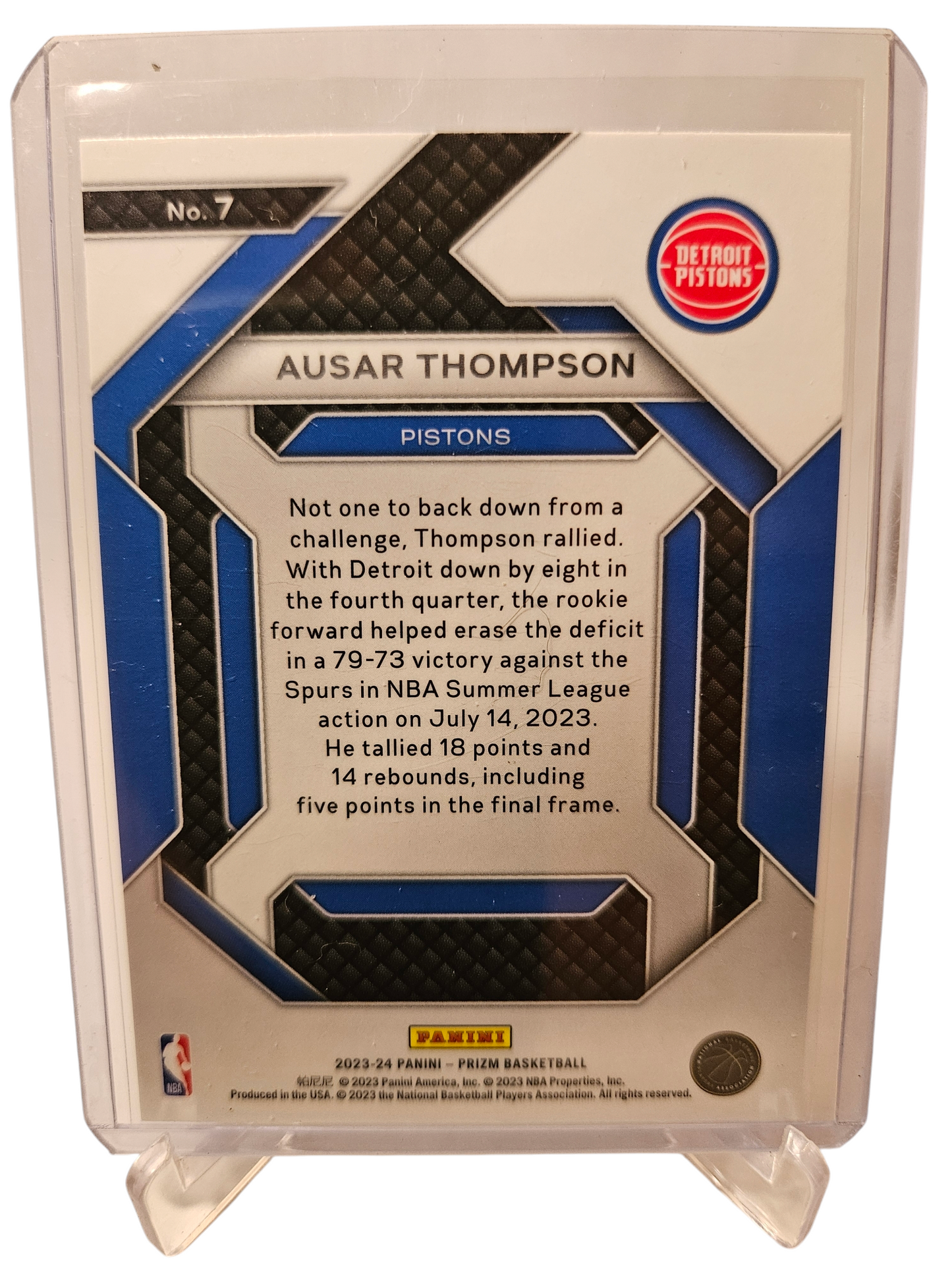 2023-24 Panini Prizm #7 Ausar Thompson Rookie Card Emergent