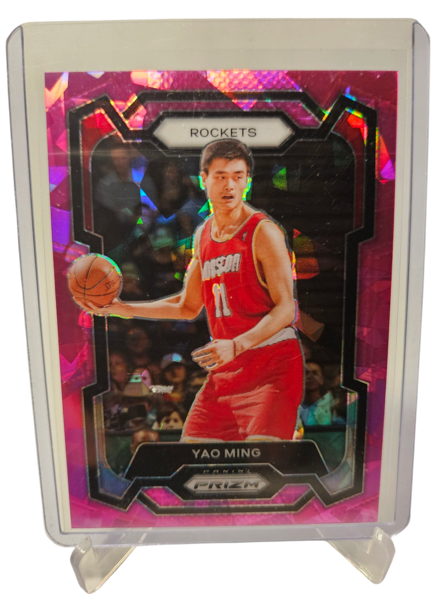 2024-25 Panini Prizm #198 Yao Ming Pink Cracked Ice Prizm