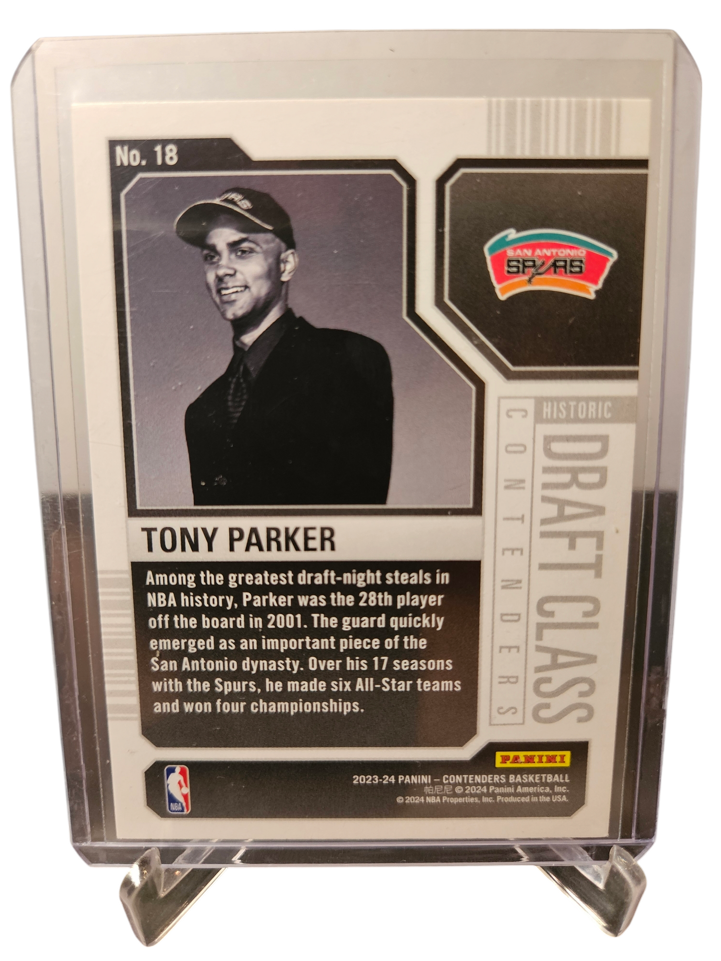 2023-24 Panini Contenders #18 Tony Parker Historic Draft Class