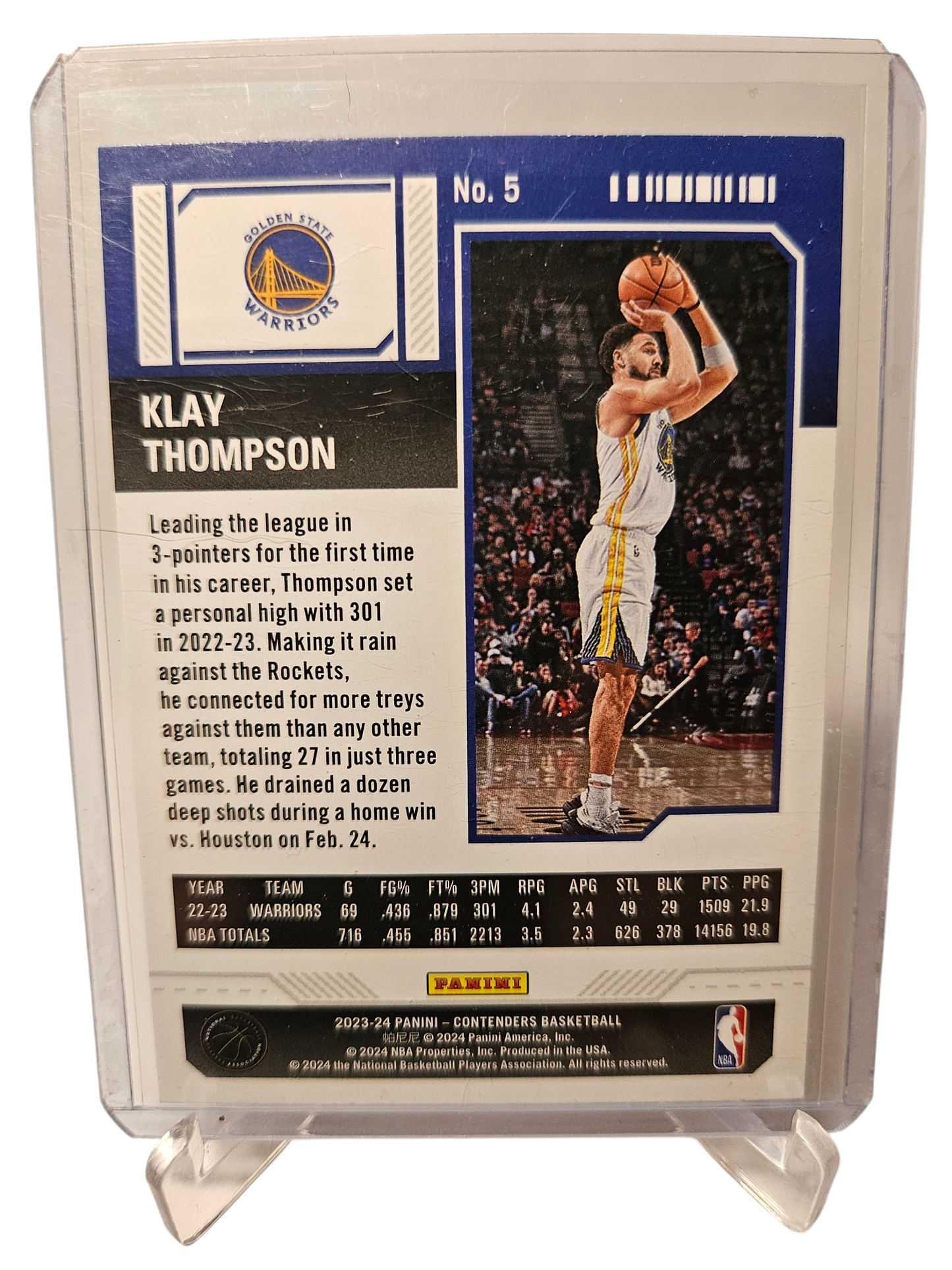 2023-24 Panini Contenders #5 Klay Thompson Season Ticket