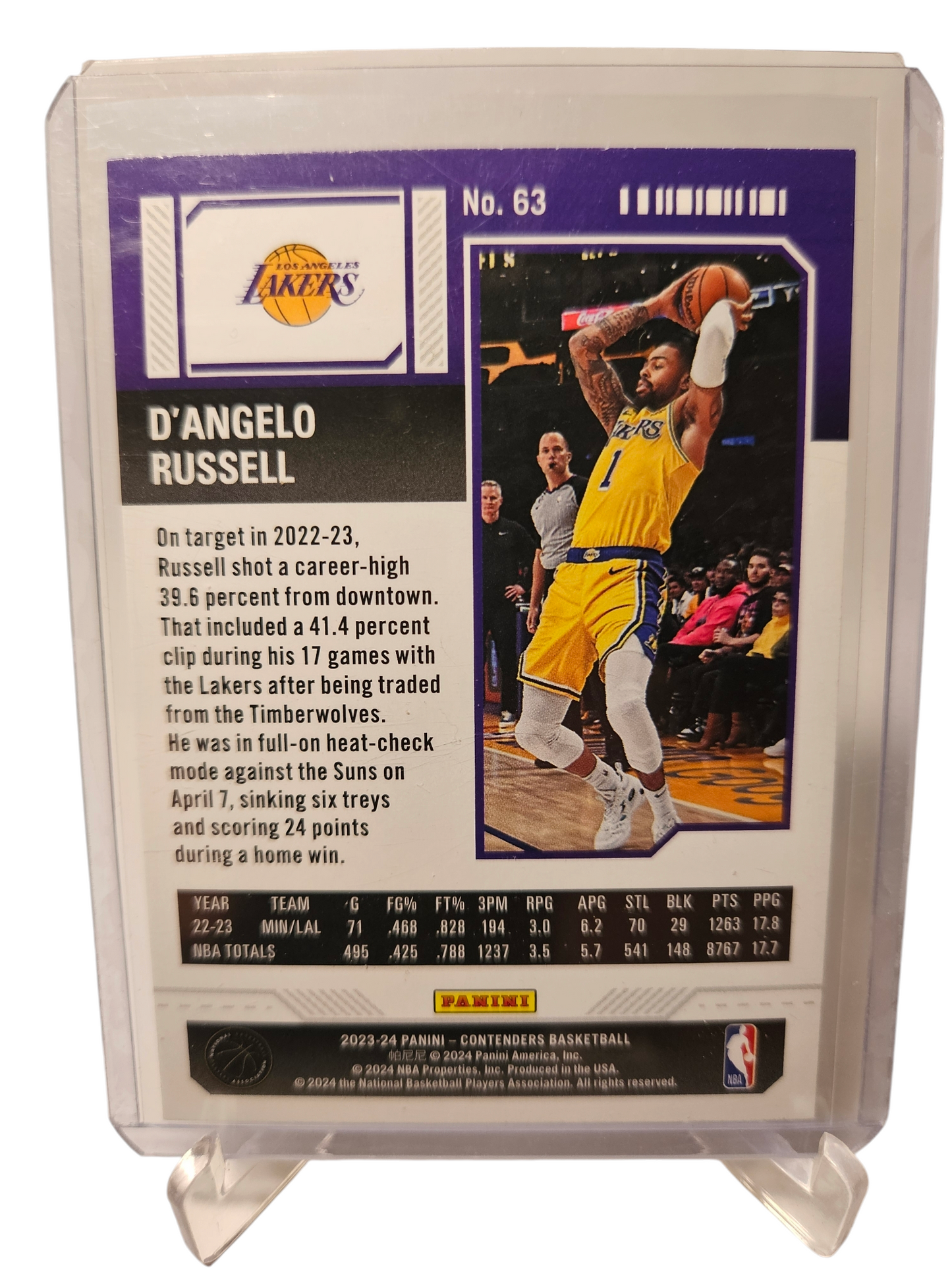 2023-24 Panini Contenders #63 D'Angelo Russell Season Ticket