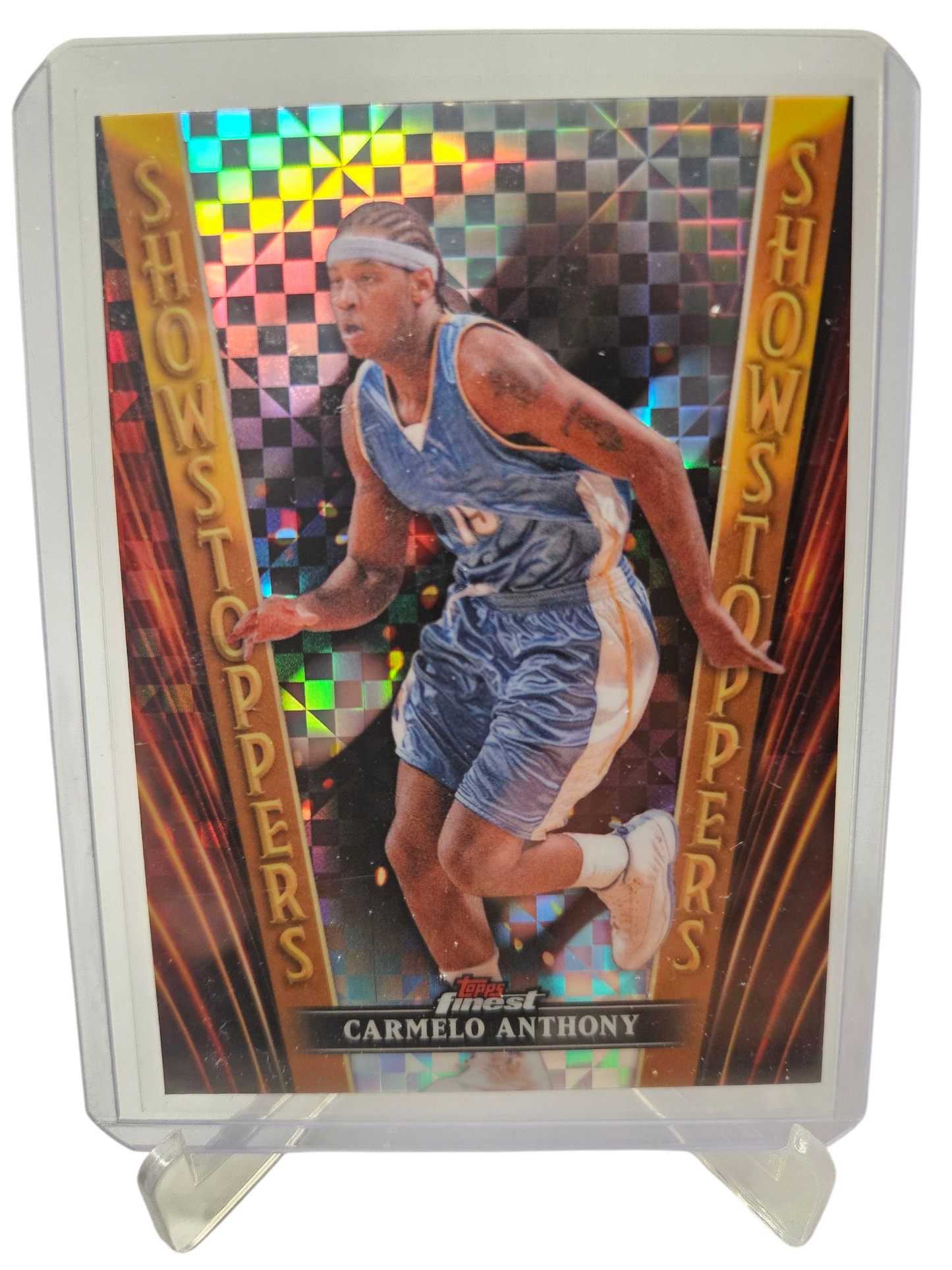 2023-24 Topps Finest #SS-14 Carmelo Anthony Show Stoppers Checkerboard