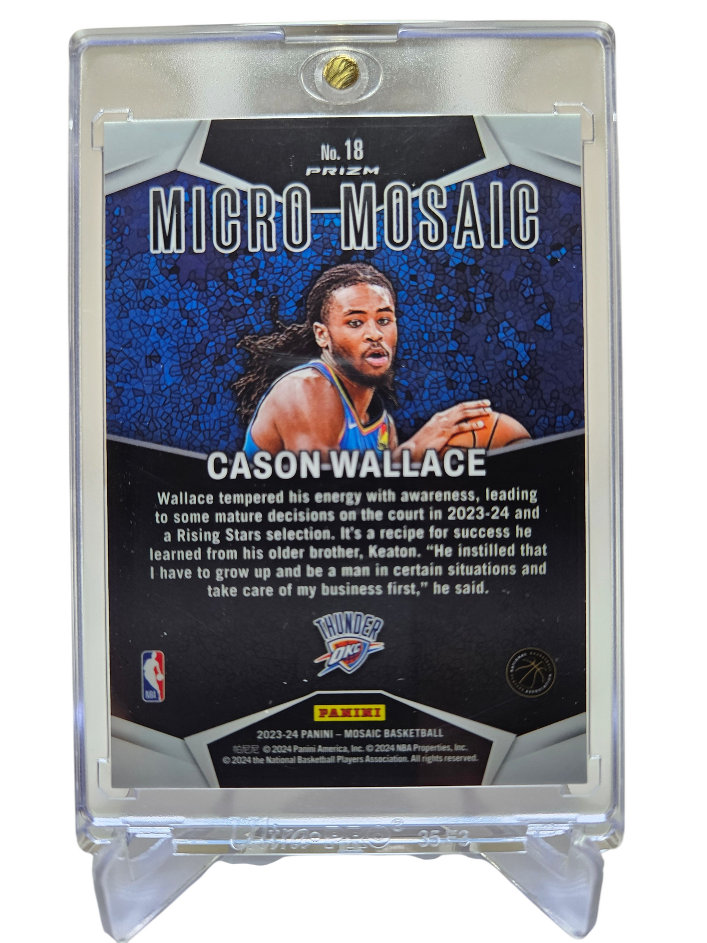 2023-24 Panini Mosaic #18 Cason Wallace Rookie Card Micro Mosaic Prixm SSP