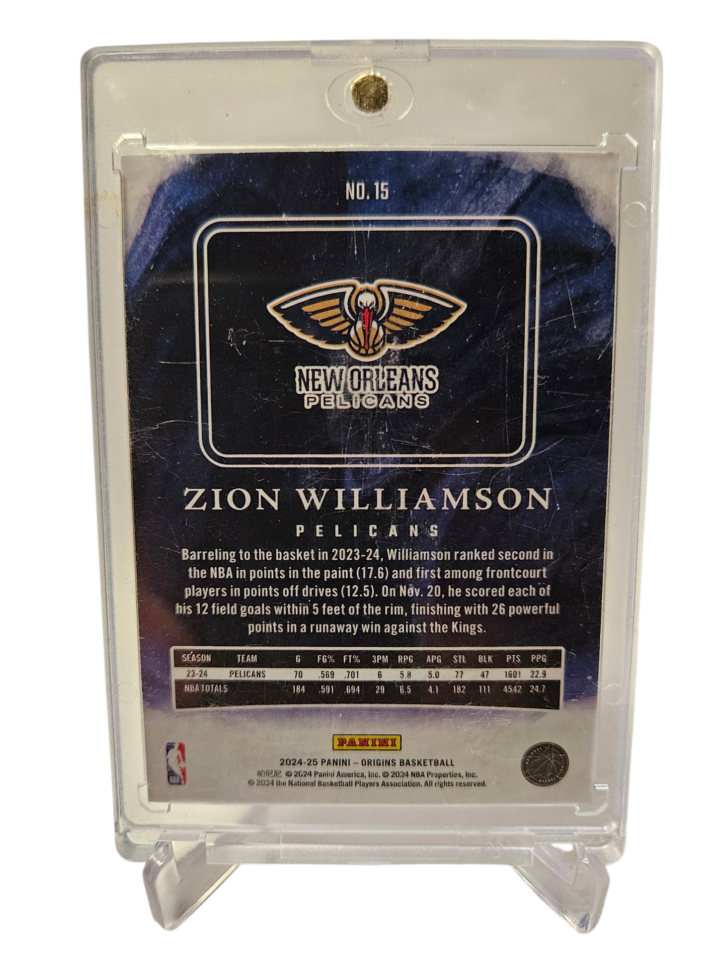 2024-25 Panini Origins #15 Zion Williamson Cherry Blossom 13/15 SSP