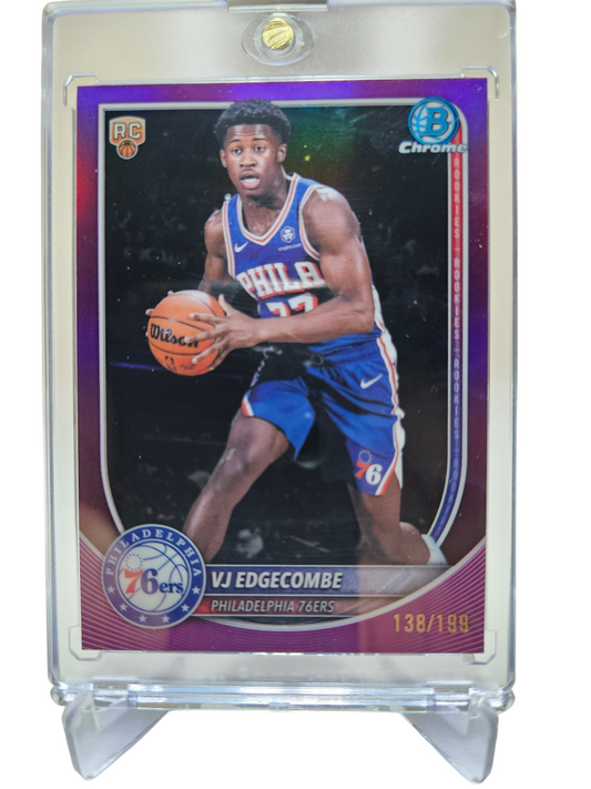 2025 Topps Bowman Chrome #3 VJ Edgecombe Rookie Card Purple Refractor 138/199