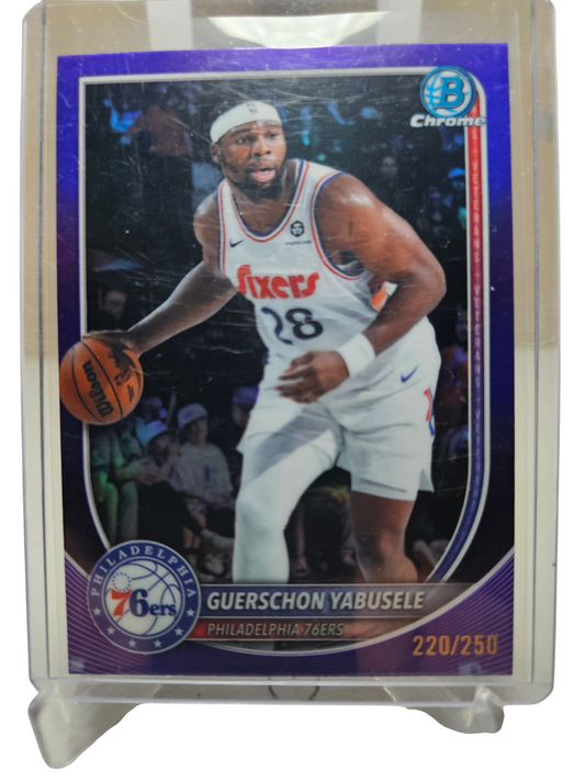 2025-26 Topps Bowman #155 Guerschon Yabusele Purple Refractor 220/250
