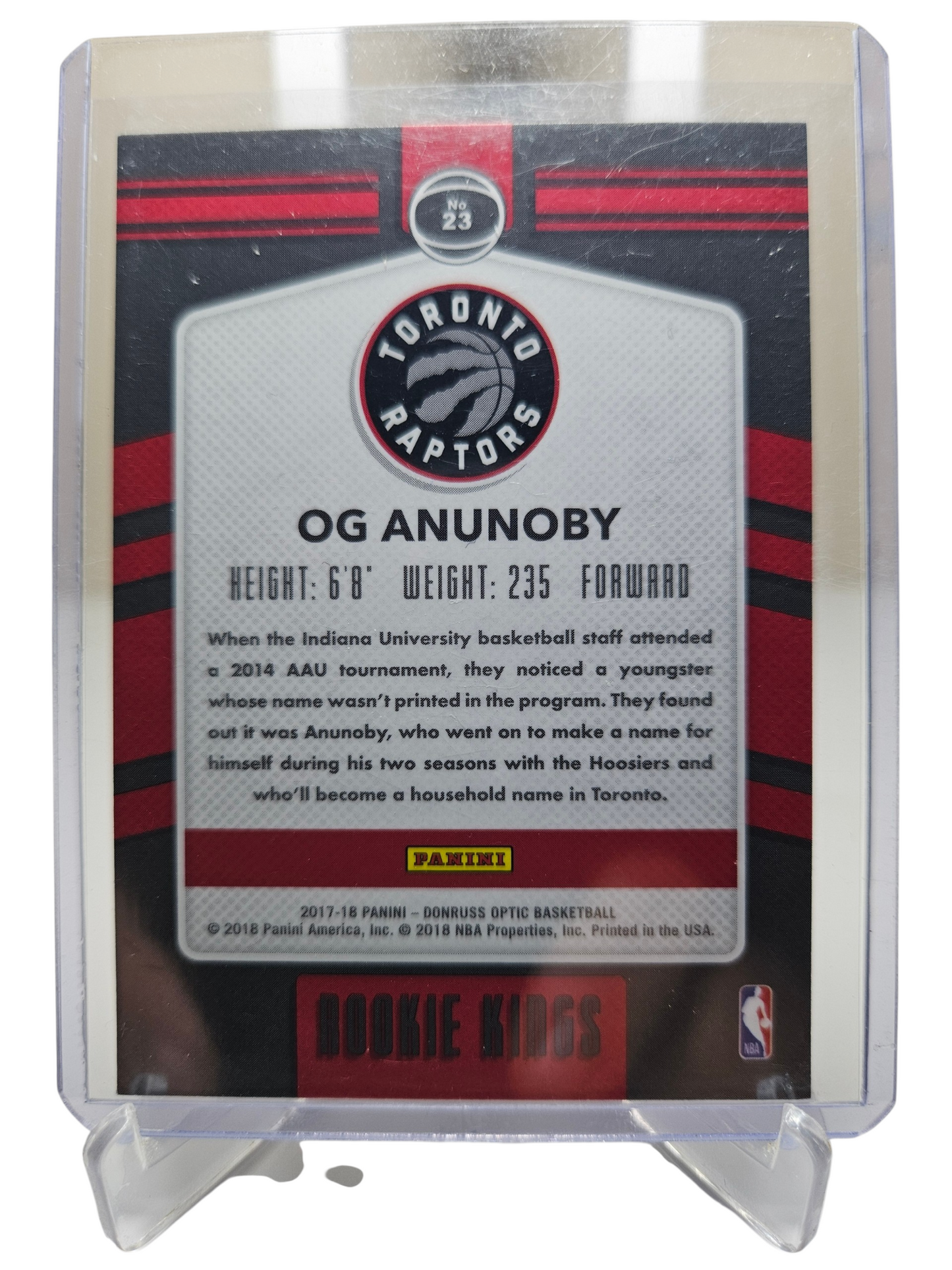 2017-18 Panini Court Kings #23 OG Anunoby Rookie Card Rookie Kings