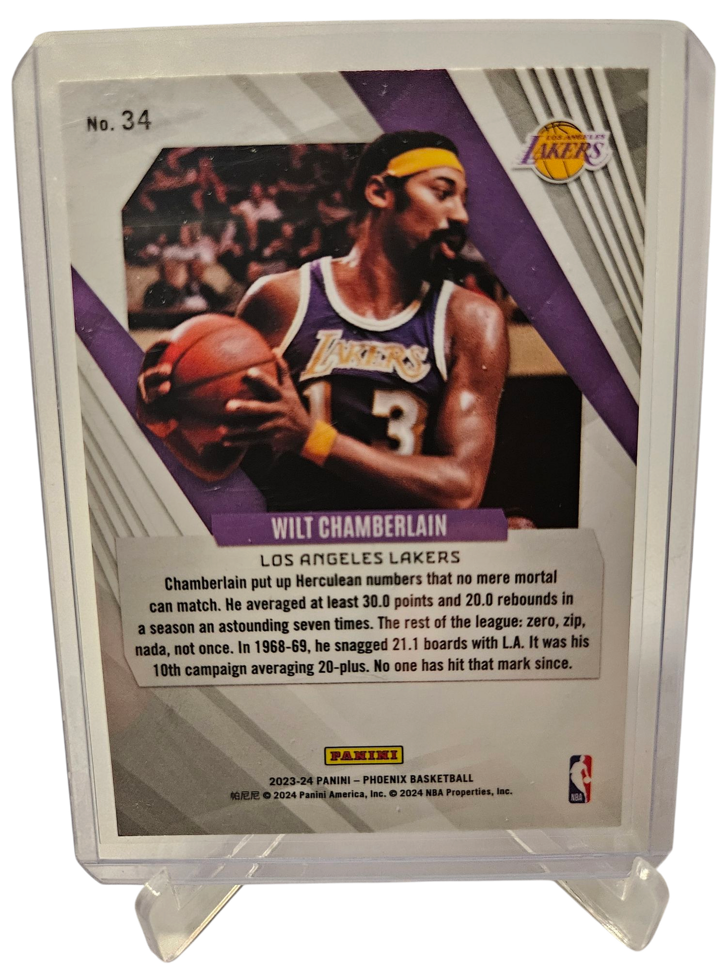 2023-24 Panini Phoenix #34 Wilt Chamberlain Silver Holo Scope