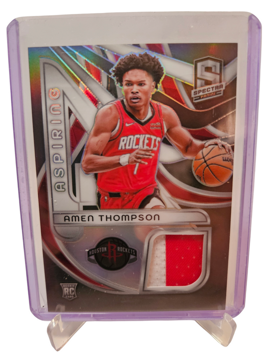 2023-24 Panini Spectra #ASP-AMT Amen Thompson Rookie Card Aspiring Patch Silver 037/149